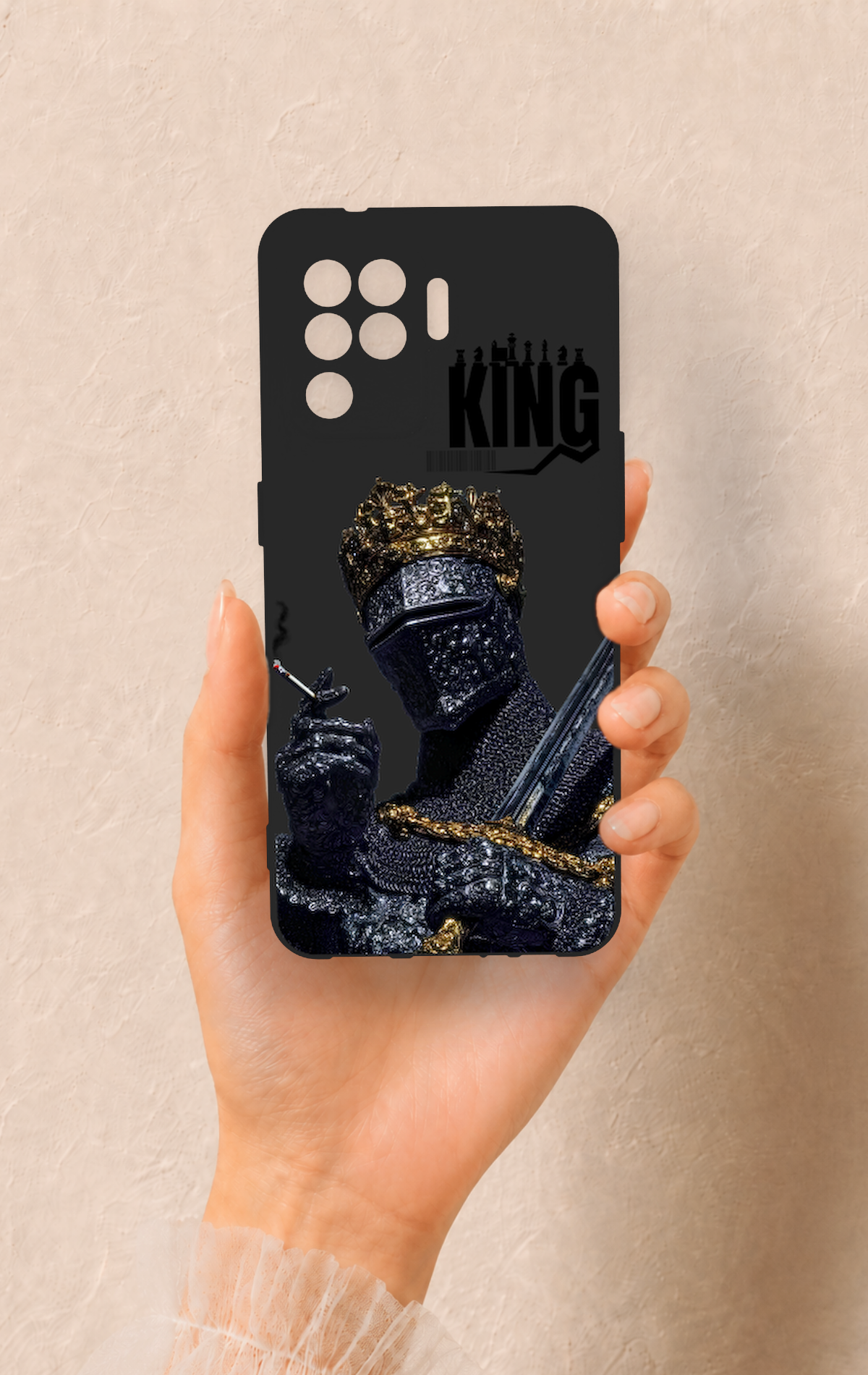 Oppo Reno 5 Lite Uyumlu King Desenli Silikon Kılıf