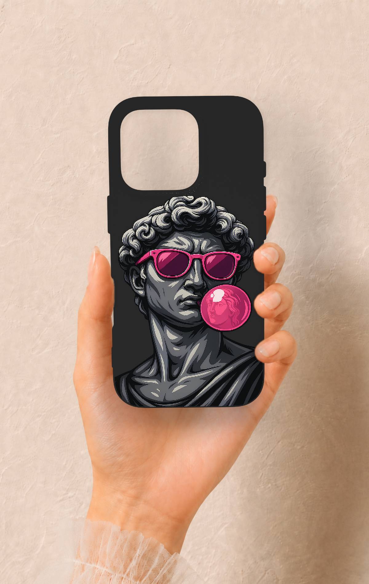 iPhone 16 Pro Uyumlu Pop David Desenli Silikon Kılıf