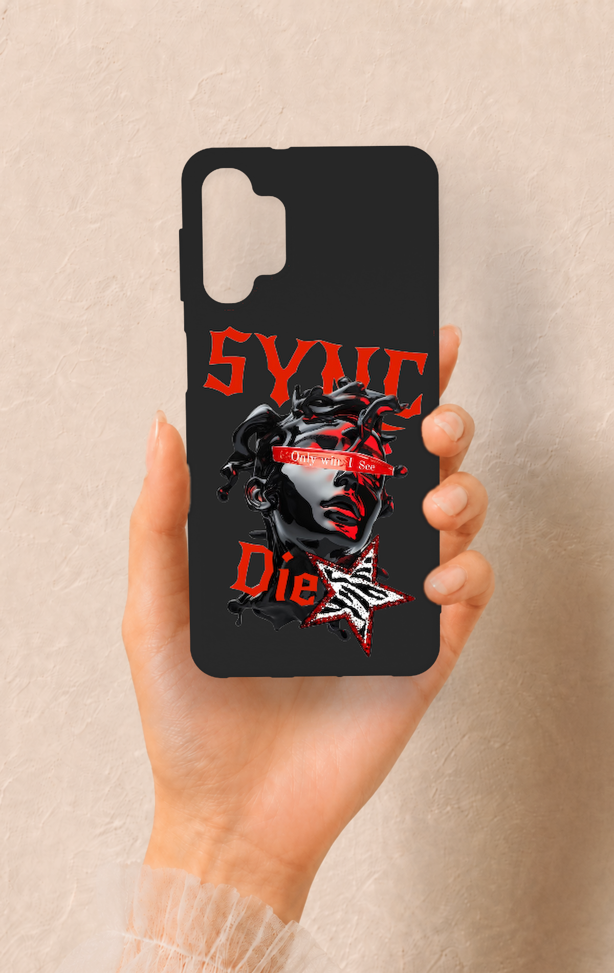 Samsung A32 Uyumlu Sync Die Desenli Silikon Kılıf