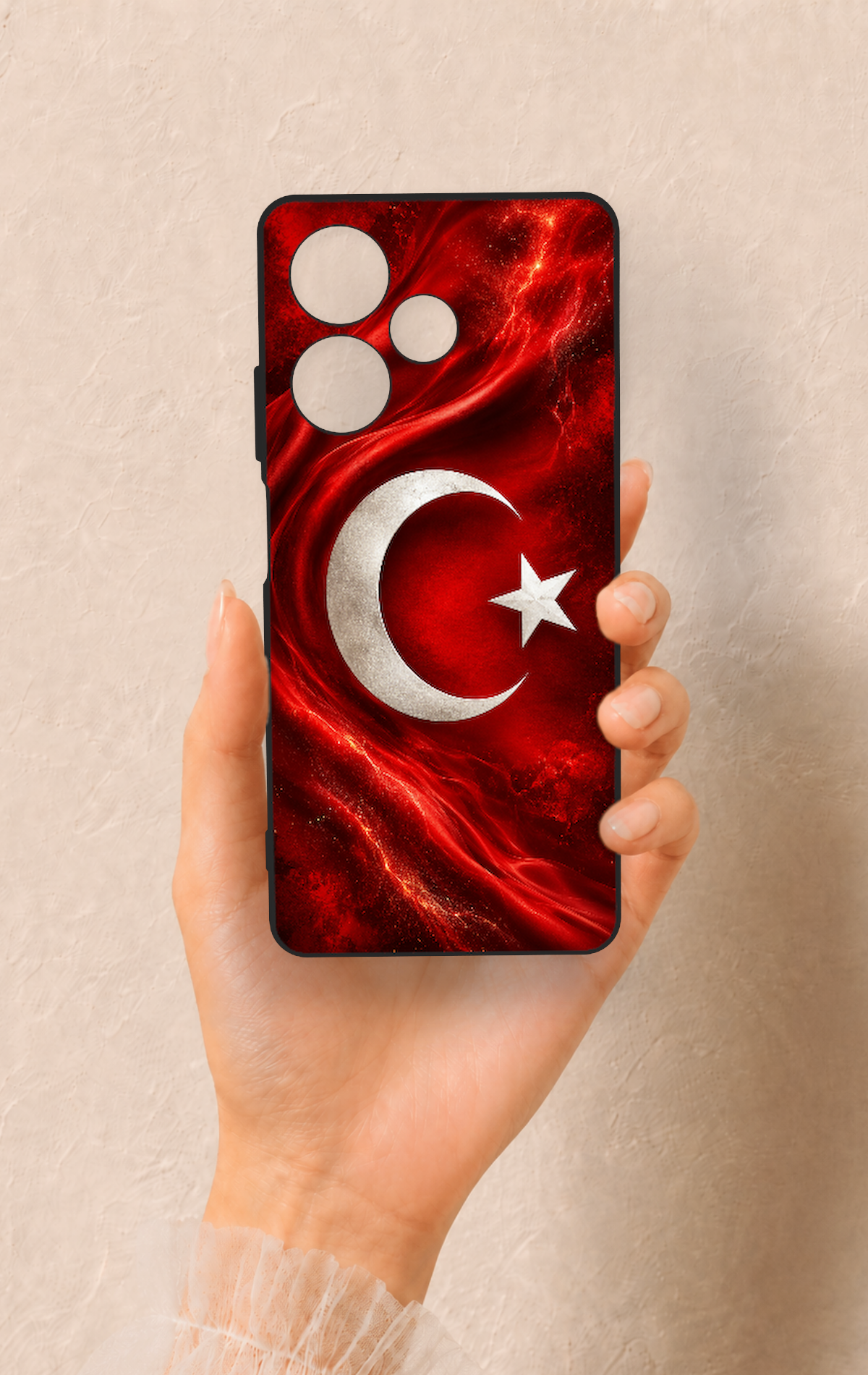 İnfinix Hot 30 Uyumlu Türk Bayrağı Desenli Silikon Kılıf