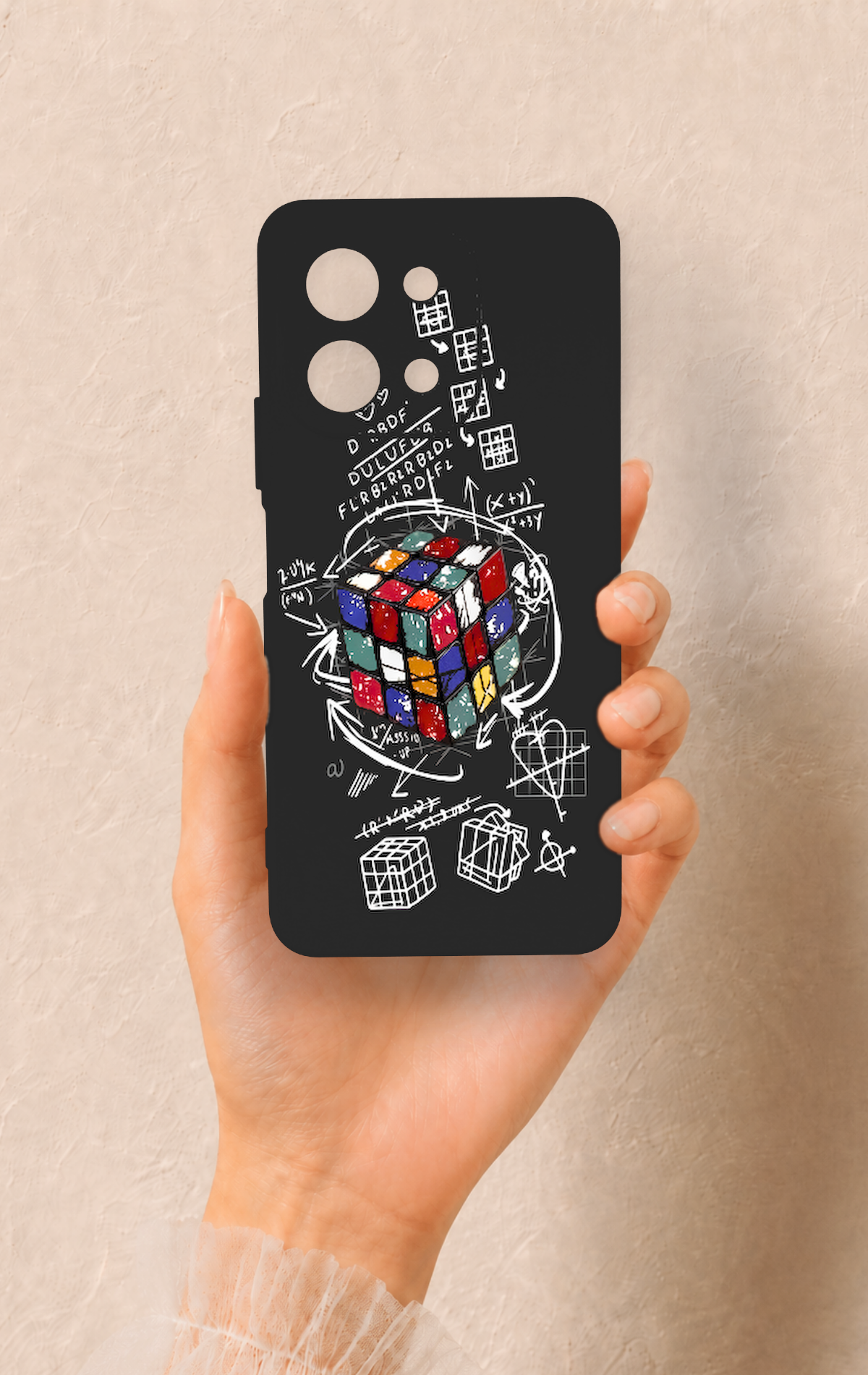Vivo Y28 Uyumlu Rubik Küb Desenli Silikon Kılıf