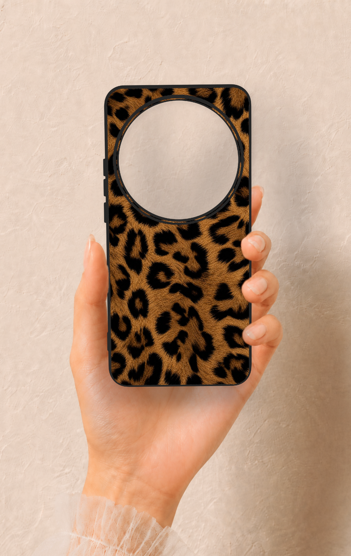 Xiomi Mi 15 Ultra Uyumlu Koyu Leopar Deri Desenli Silikon Kılıf