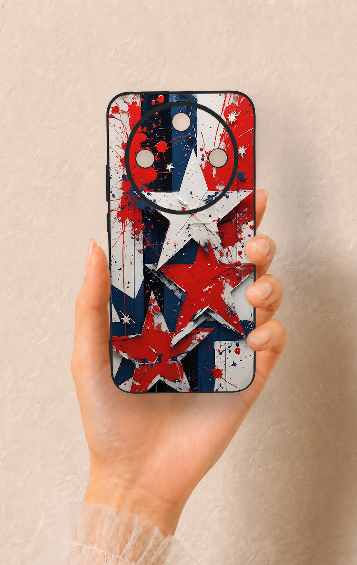 Honor Magic 8 Lite Uyumlu Star Flag Desenli Silikon Kılıf
