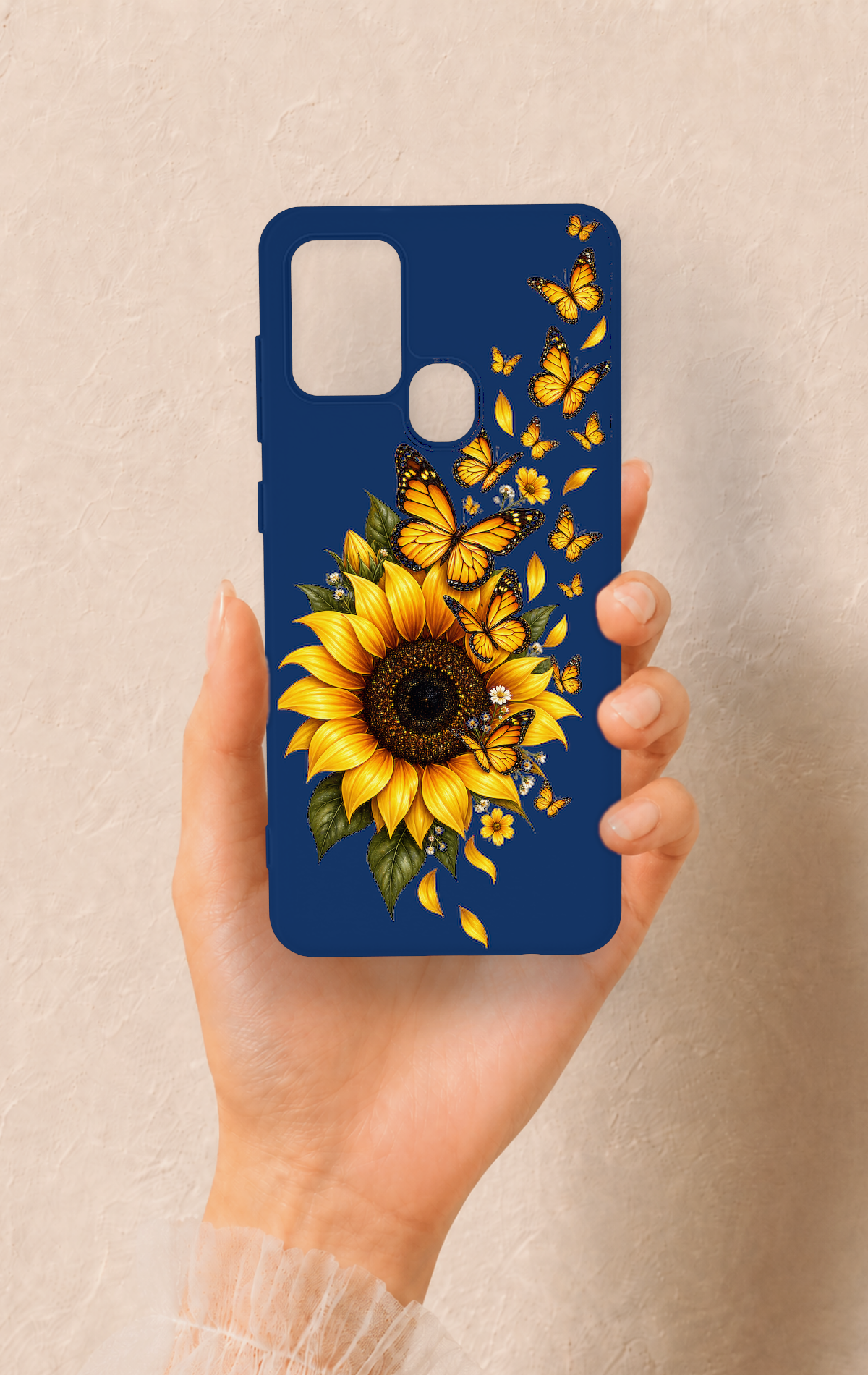 Samsung A21S Uyumlu Ayçiçeği Desenli Silikon Kılıf
