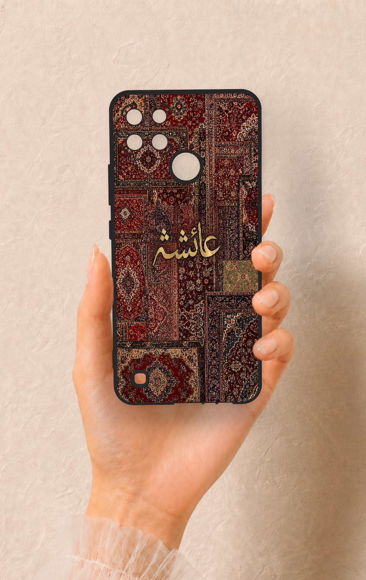 Realme C21Y Uyumlu Vintage Halı Desenli Silikon Kılıf