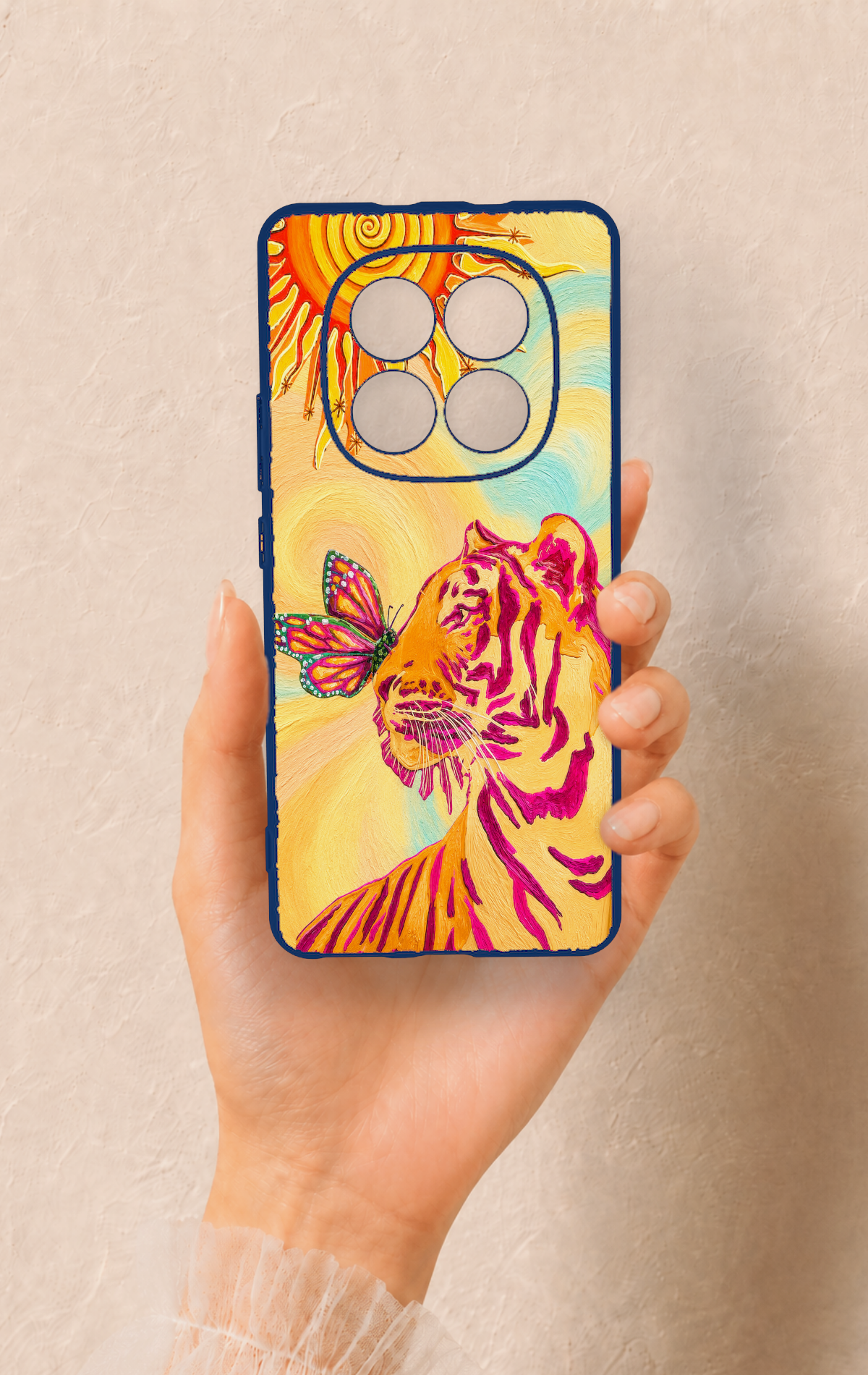 REDMİ NOTE 15 4G Uyumlu Güneşin Kaplanı Desenli Silikon Kılıf
