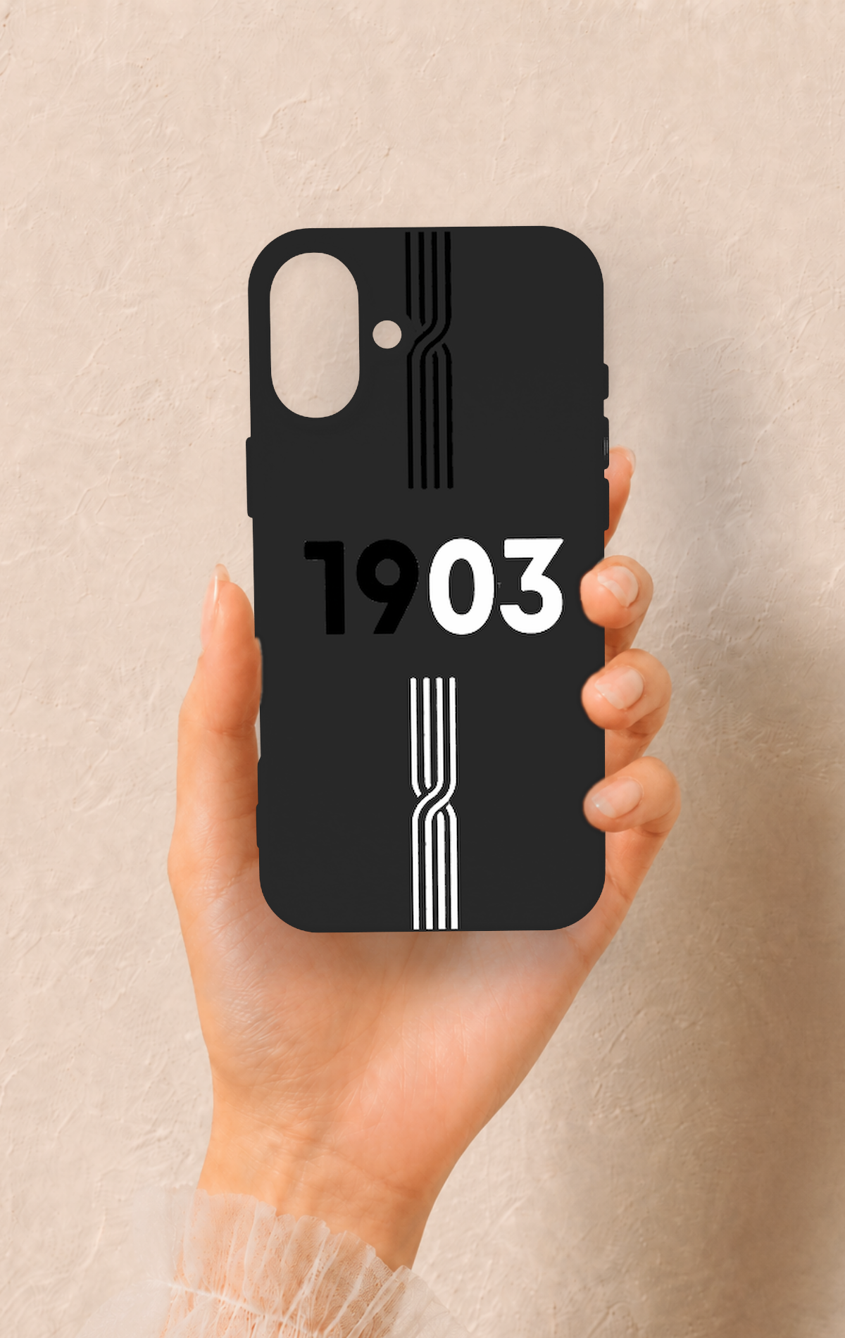 iPhone 16 Plus Uyumlu 1903 Kemer Desenli Silikon Kılıf