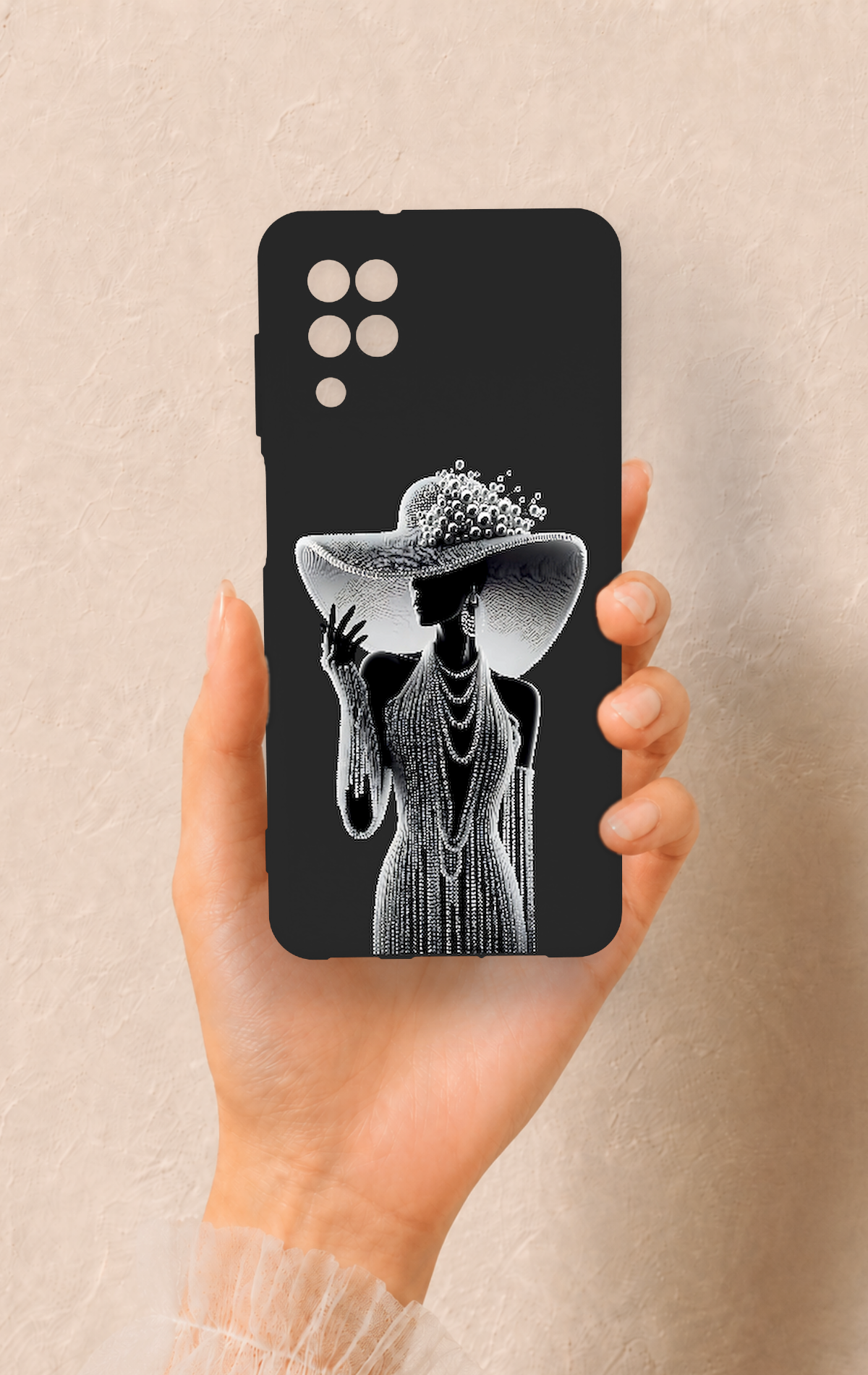 Samsung A12 Uyumlu Lady Desenli Silikon Kılıf