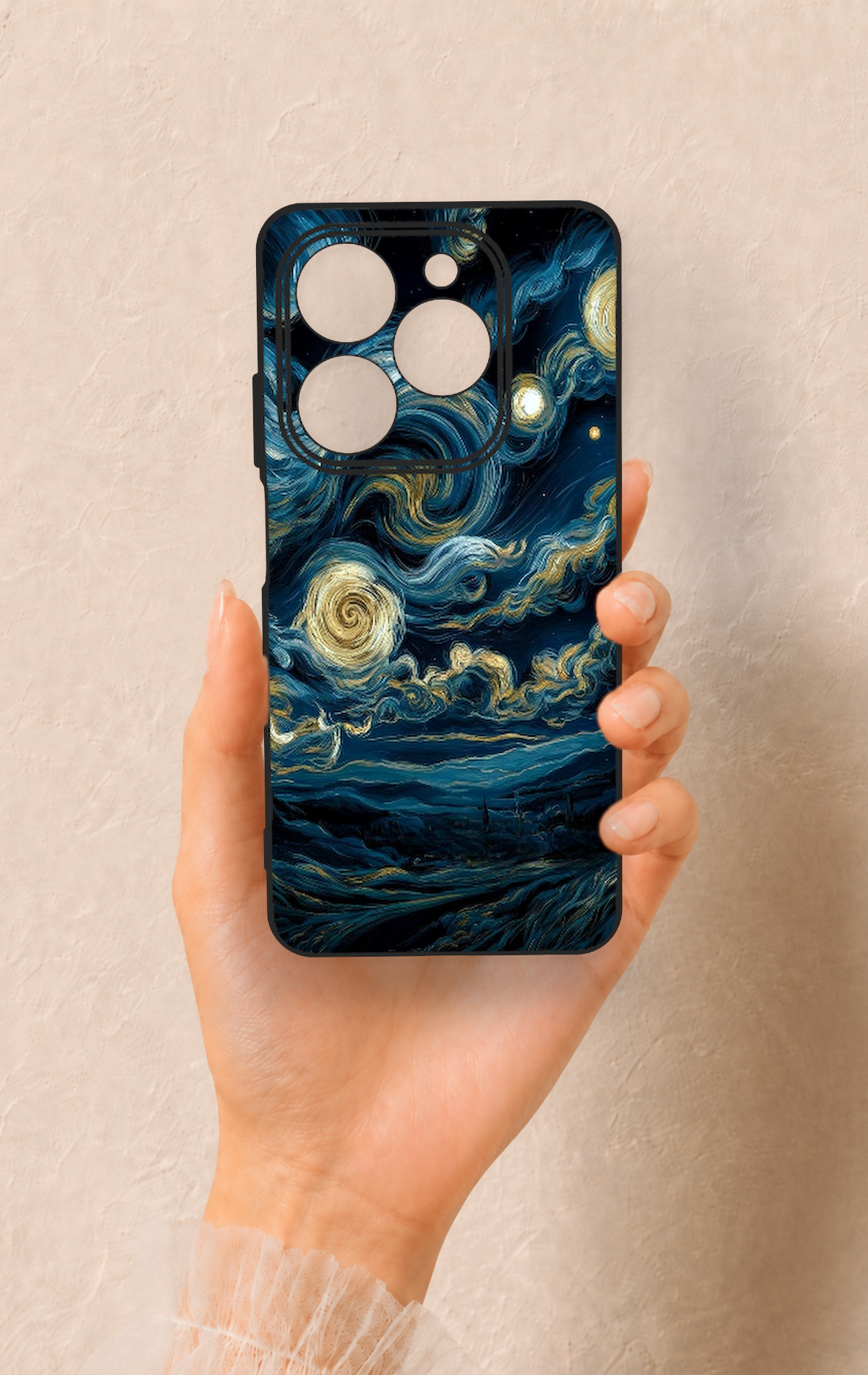 Tecno Spark 20C Uyumlu Yıldızlı Gece Desenli Silikon Kılıf