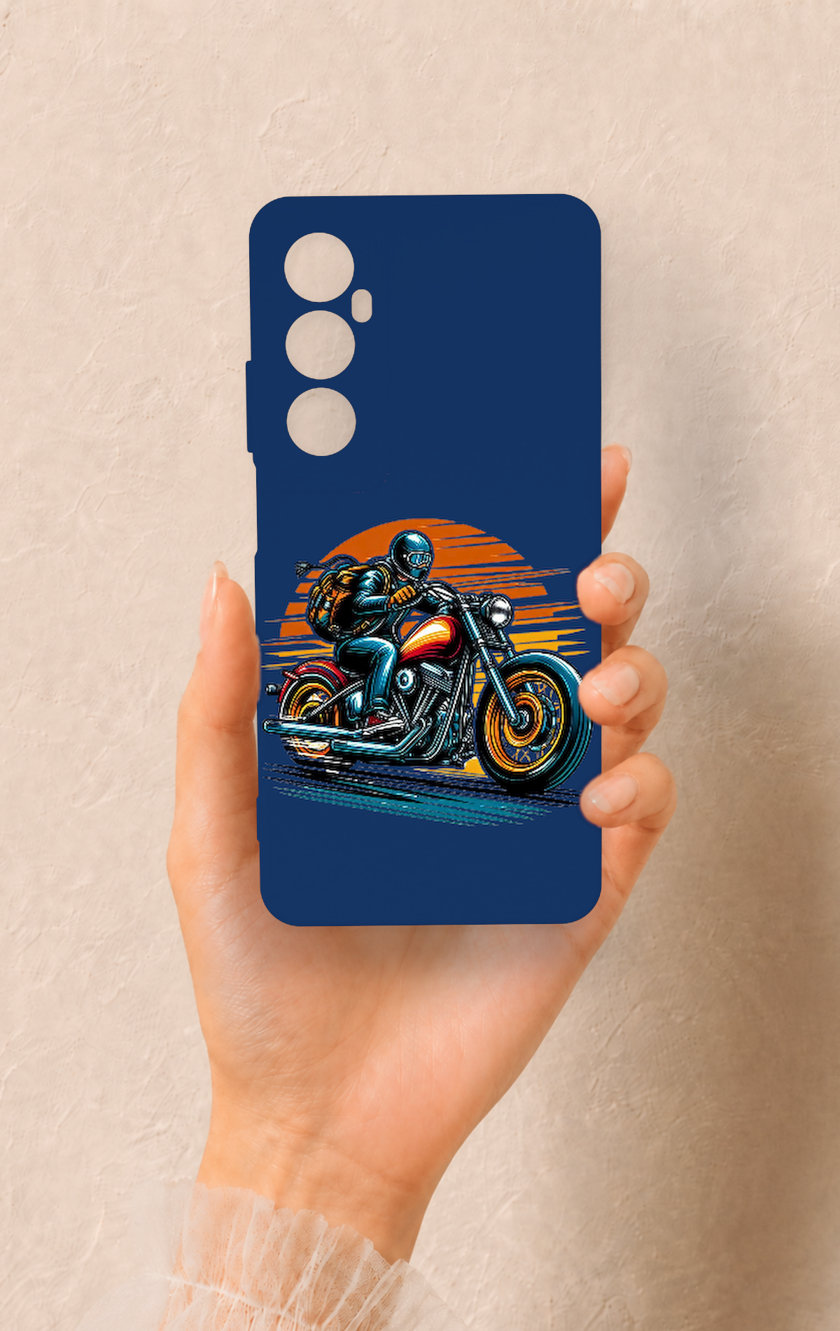 Realme C65 Uyumlu Moto Rider Desenli Silikon Kılıf