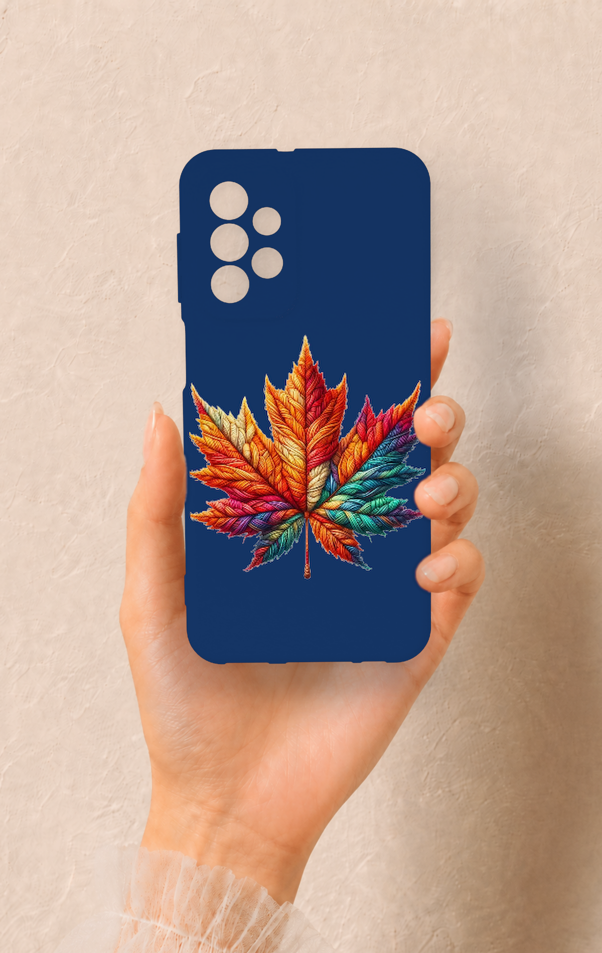 Samsung A23 Uyumlu Renkli Yaprak Desenli Silikon Kılıf