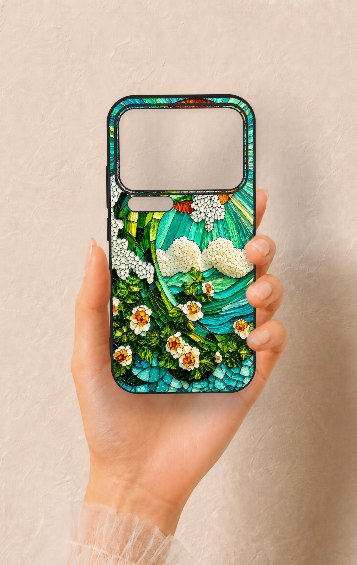 Xiaomi Mi 17 Pro 5G Uyumlu Mozaik Okyanus Dalgası Desenli Silikon Kılıf