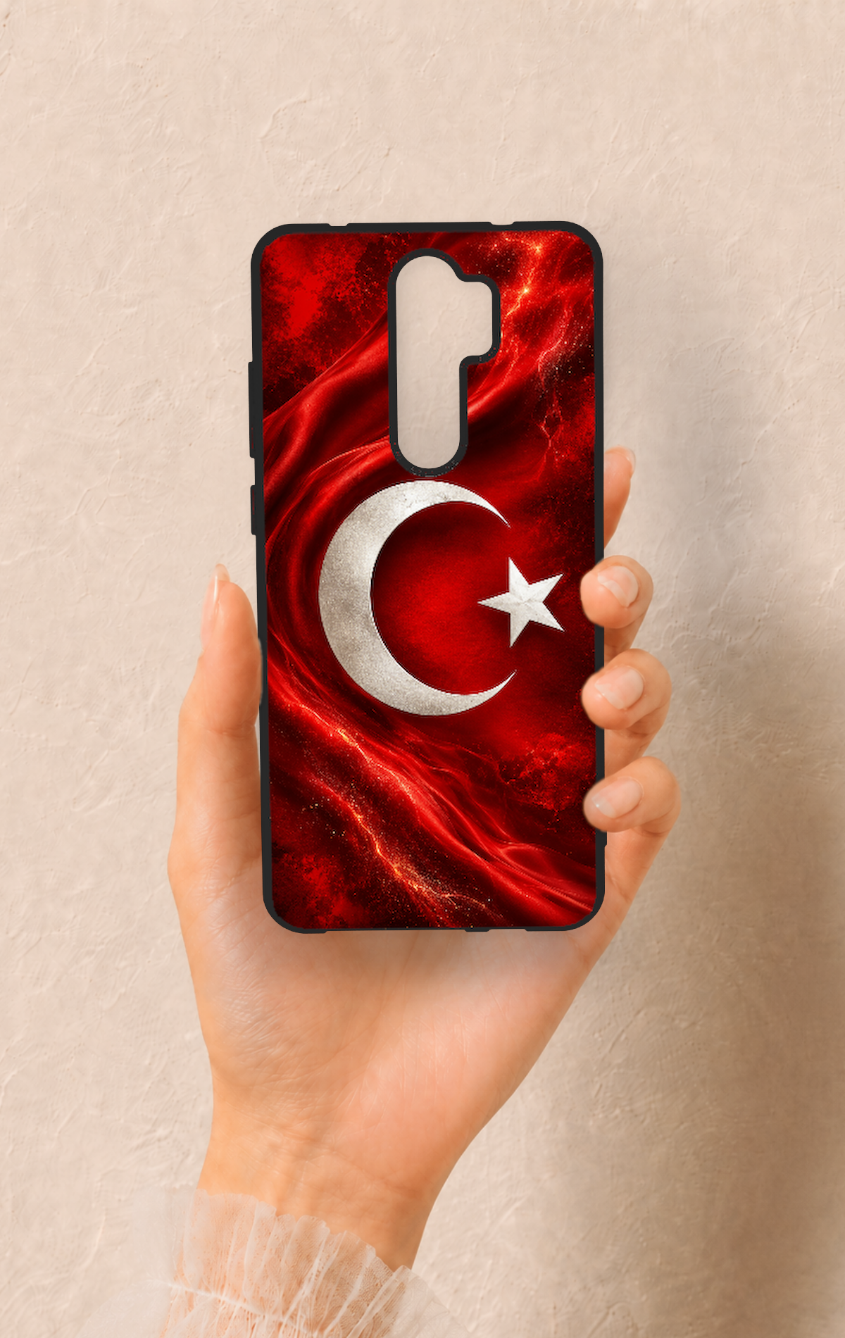 Redmi Note 8 Pro Uyumlu Türk Bayrağı Desenli Silikon Kılıf