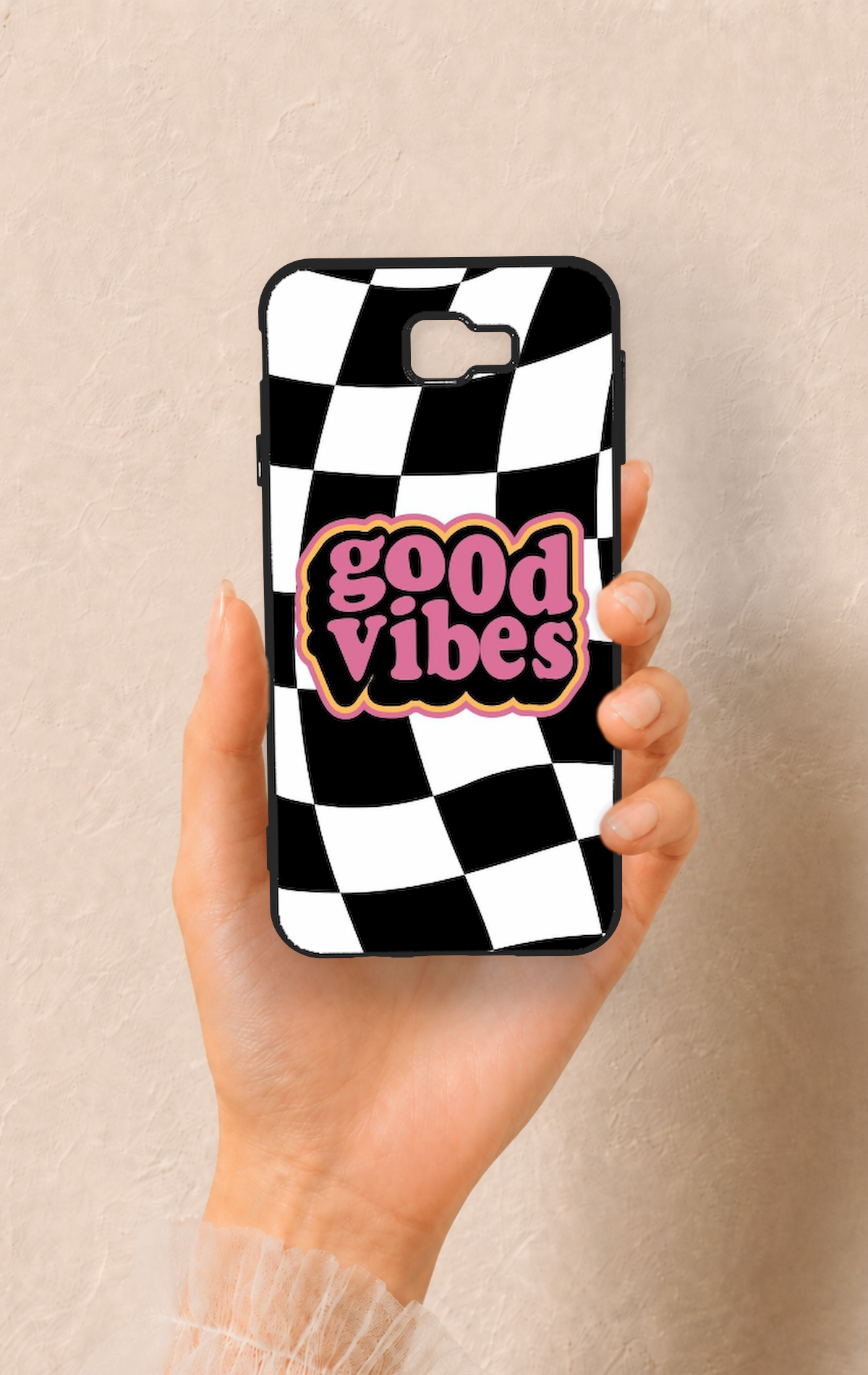 Samsung J7 Prime Uyumlu Black Good Vibes Desenli Silikon Kılıf