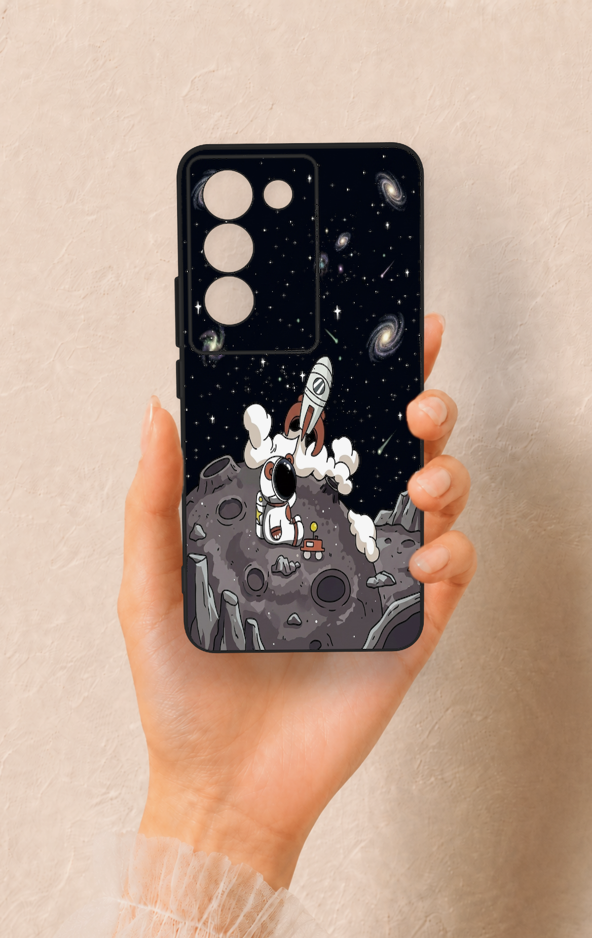 Vivo V30 Lite Uyumlu Uzay Astronot Desenli Silikon Kılıf