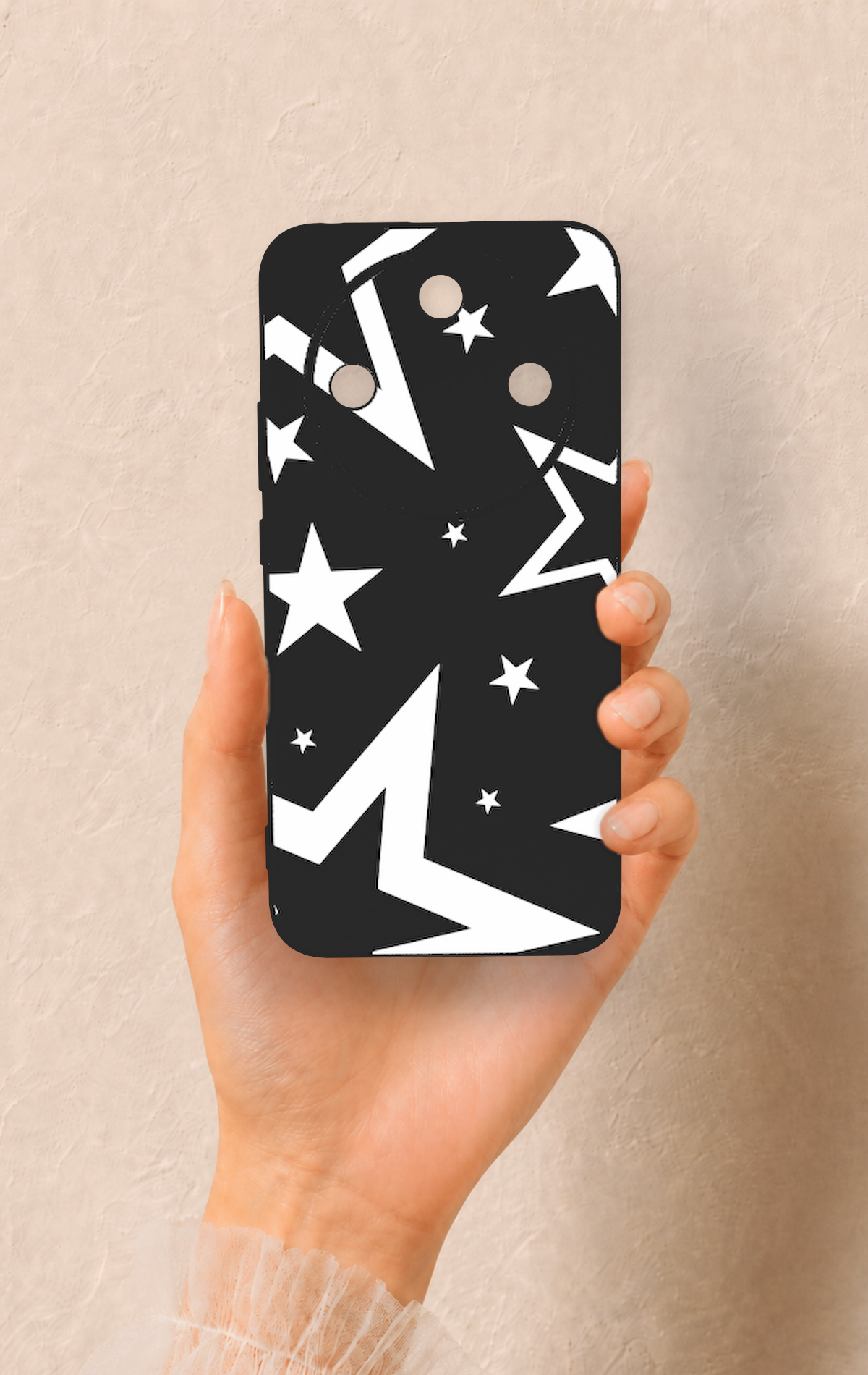 Honor Magic 8 Lite Uyumlu Siyah Mega Star Desenli Silikon Kılıf