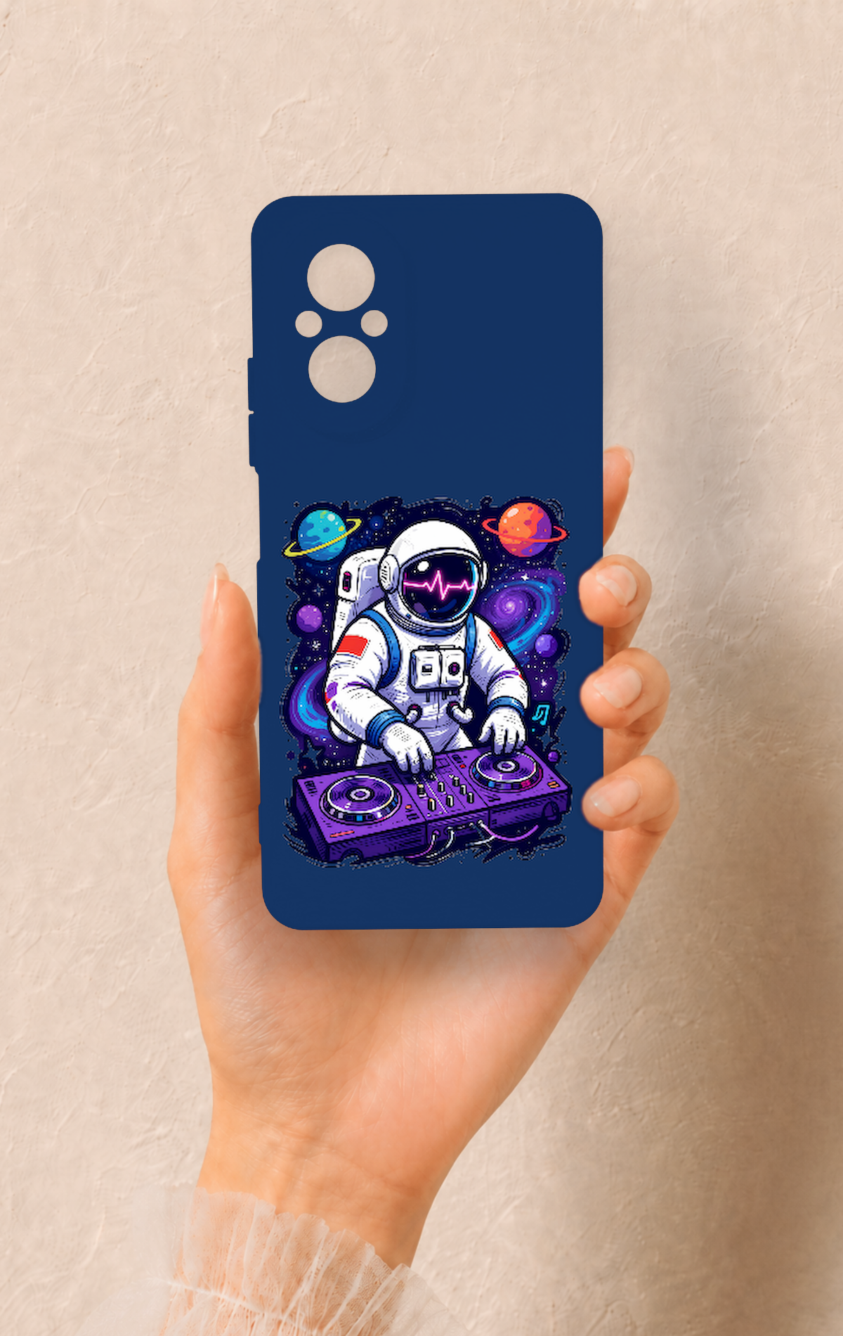 Realme 12 Lite Uyumlu Astronot DJ Desenli Silikon Kılıf