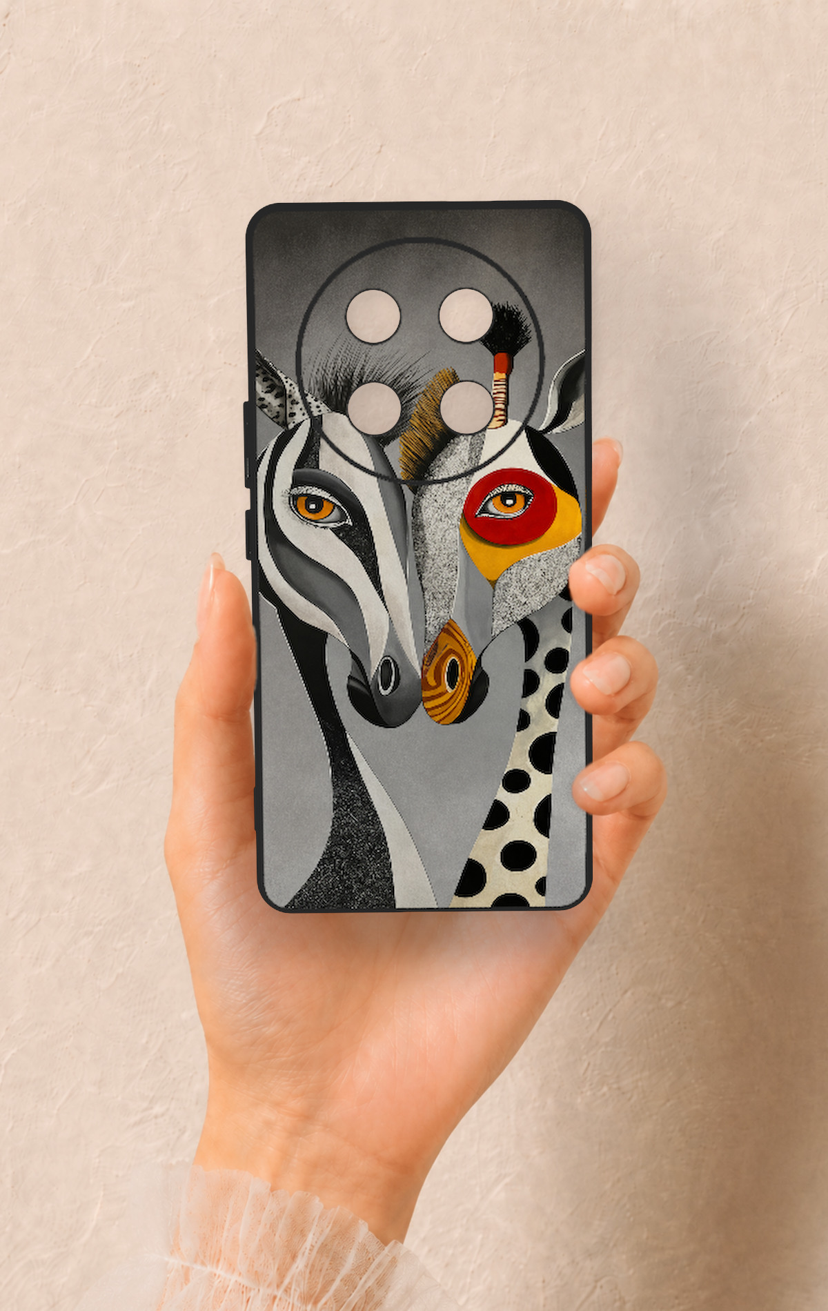 Honor Magic 7 Lite 5G Uyumlu Zebra ve Zürafa Desenli Silikon Kılıf