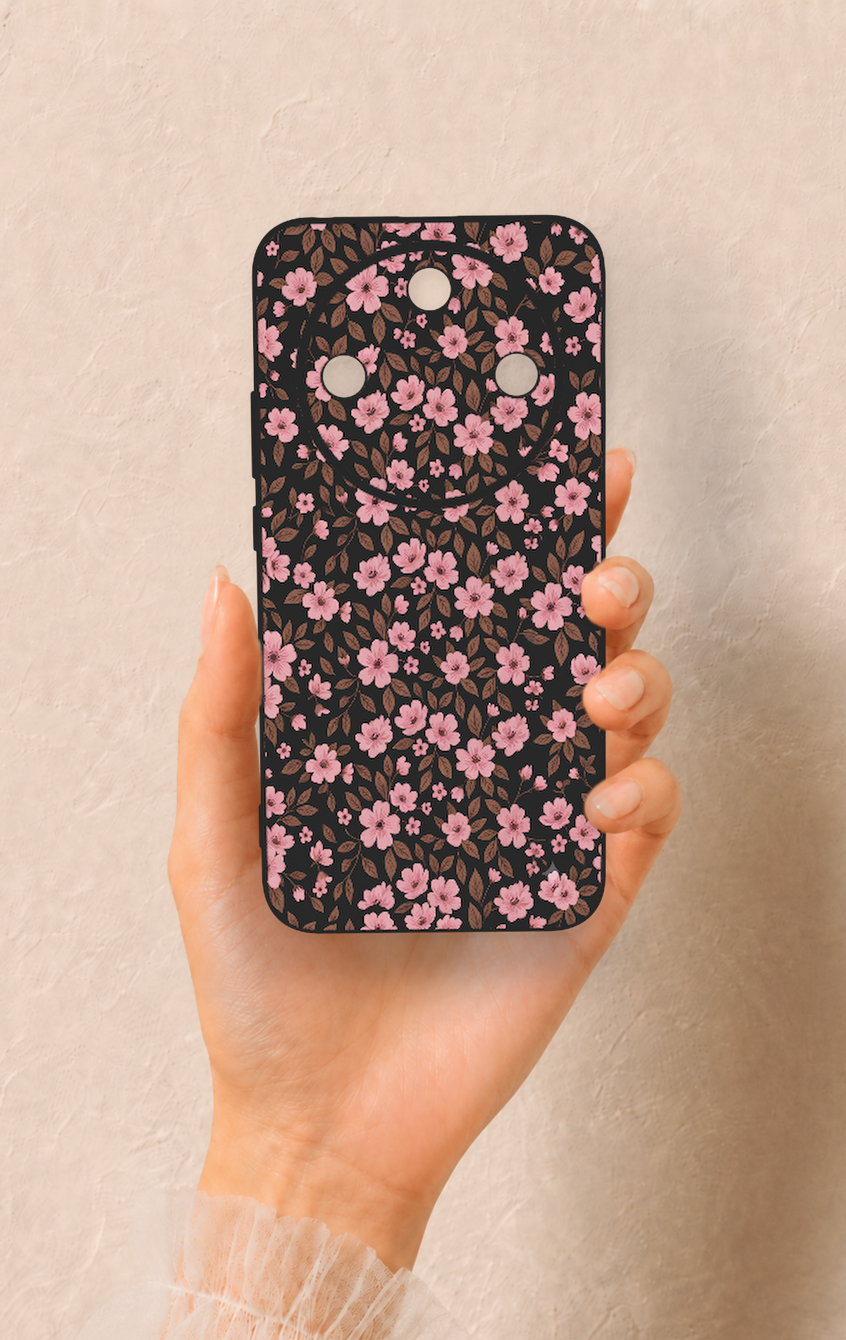 Honor Magic 8 Lite Uyumlu Mini Pembe Çiçek Desenli Silikon Kılıf
