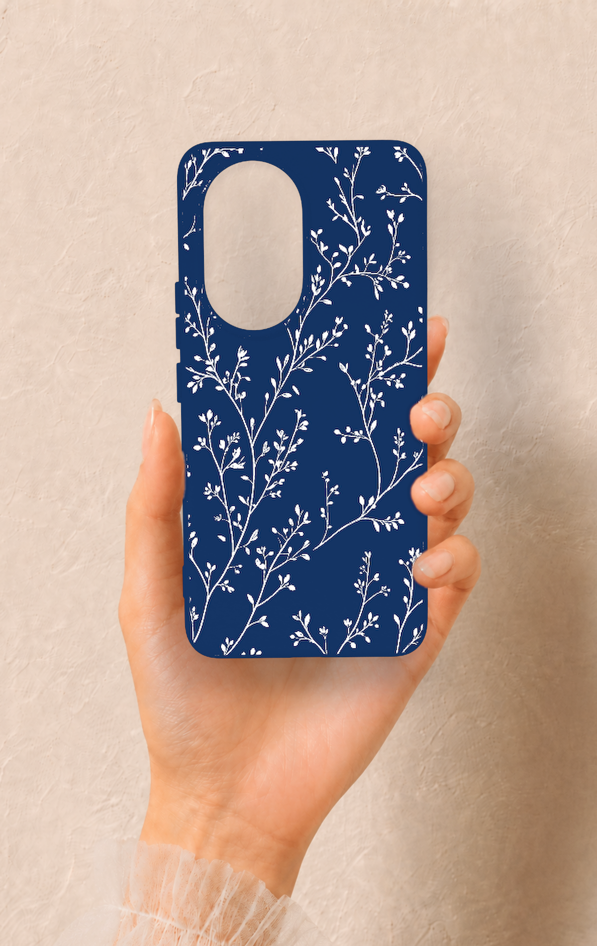Honor 200 5G Uyumlu İnce Yaprak Dalı Desenli Silikon Kılıf