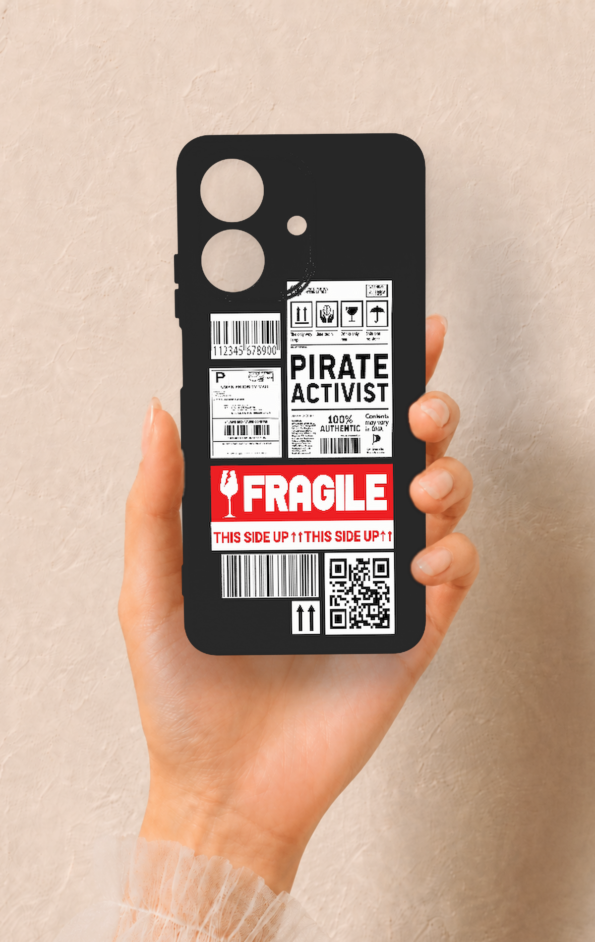 Realme Note 60 Uyumlu Fragile Desenli Silikon Kılıf