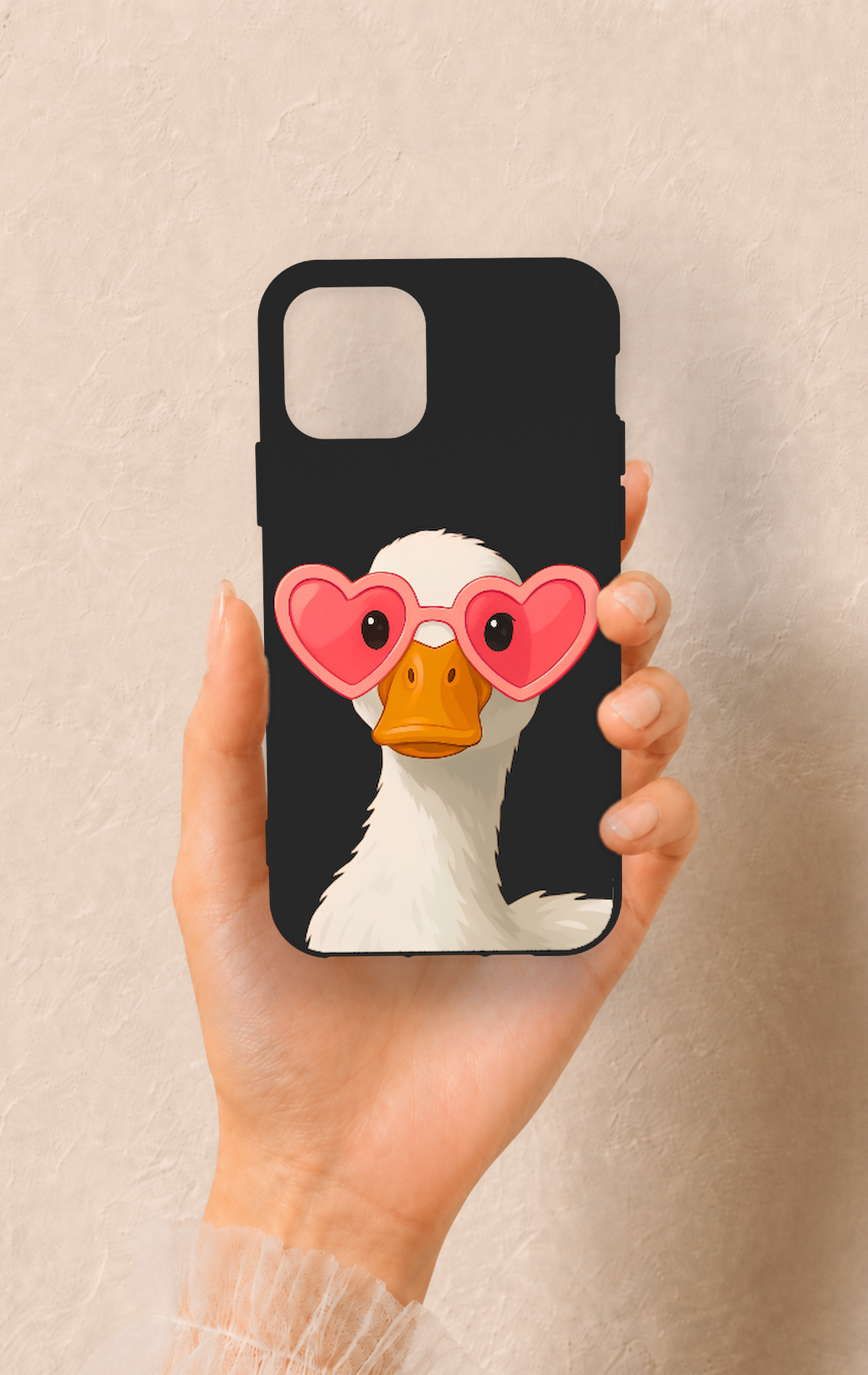 iPhone 11 Pro Uyumlu Aşık Ördek Desenli Silikon Kılıf