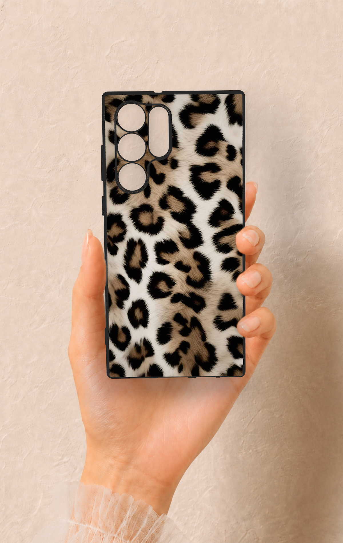 Samsung S22 Ultra Uyumlu Leopar Derisi Desenli Silikon Kılıf