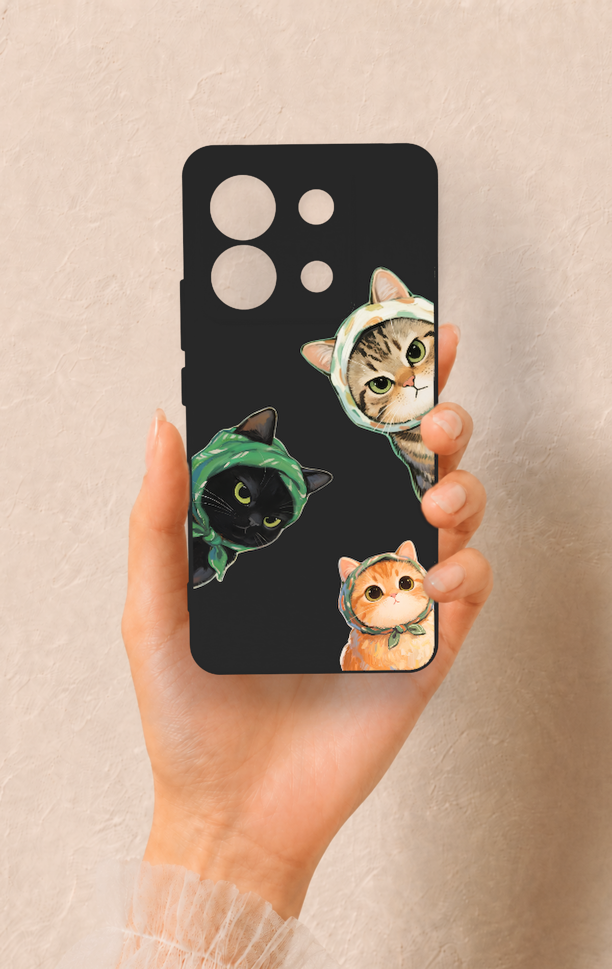 Redmi Note 13 Pro 5G Uyumlu Kedi Ekibi Desenli Silikon Kılıf