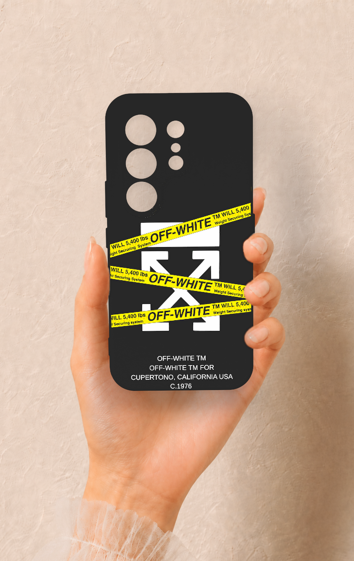 Tecno Camon 50 4G Uyumlu Off White Desenli Silikon Kılıf