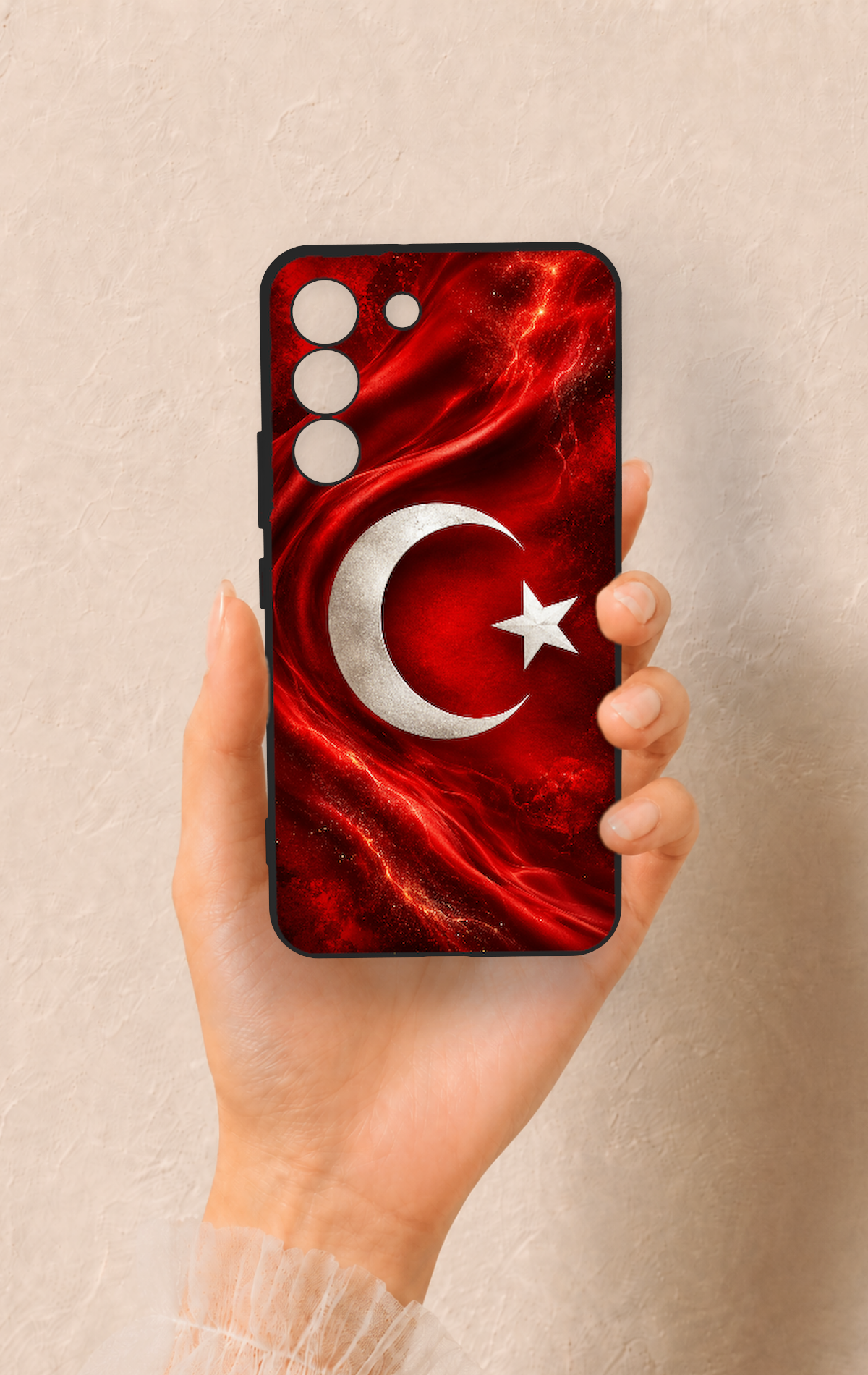 Samsung S22 Uyumlu Türk Bayrağı Desenli Silikon Kılıf