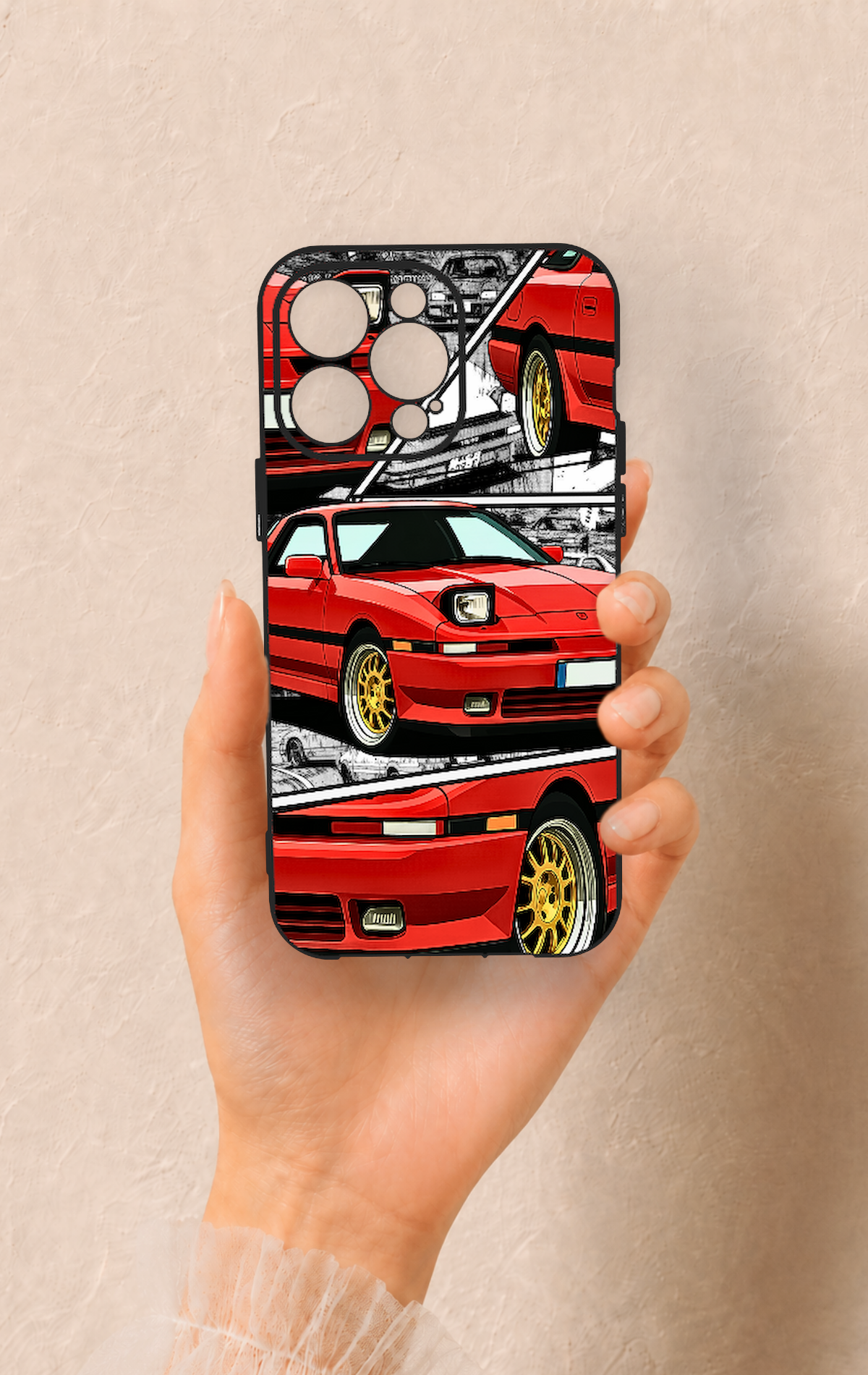 iPhone 14 Pro Max Uyumlu Kırmızı Supra Desenli Silikon Kılıf