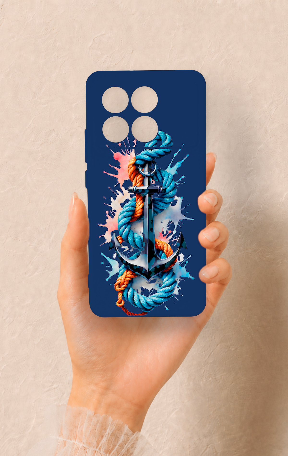 Poco X6 Pro Uyumlu Anchor Desenli Silikon Kılıf