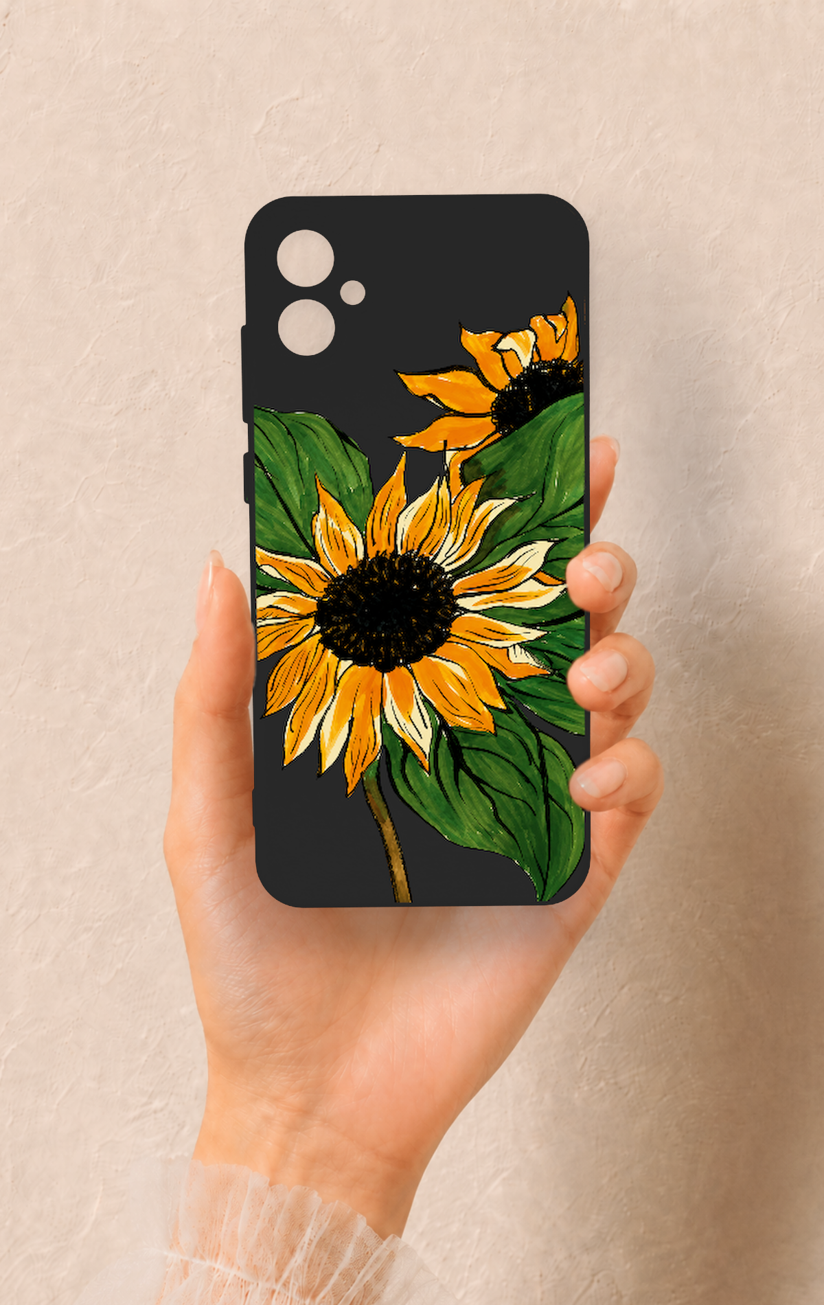 Samsung A05 Uyumlu Ay Çiçeği Desenli Silikon Kılıf