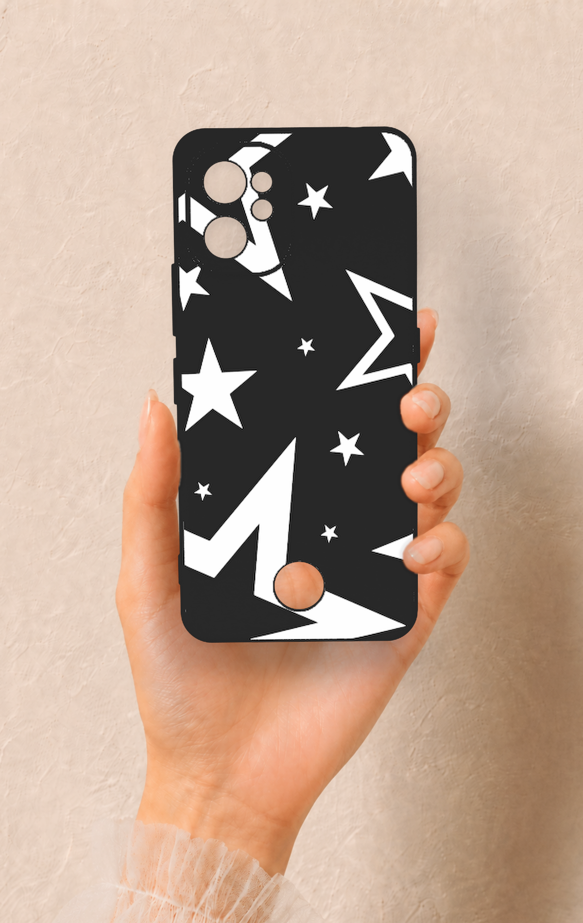Reeder S19 Max Pro Uyumlu Siyah Mega Star Desenli Silikon Kılıf