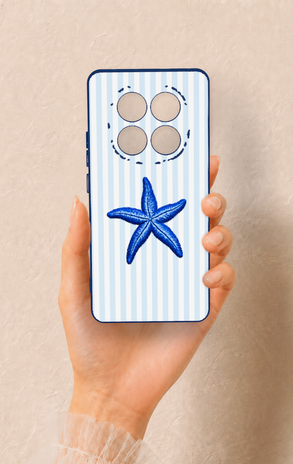 Redmi Note 14 Pro 5G Uyumlu Mavi Deniz Yıldızı Desenli Silikon Kılıf