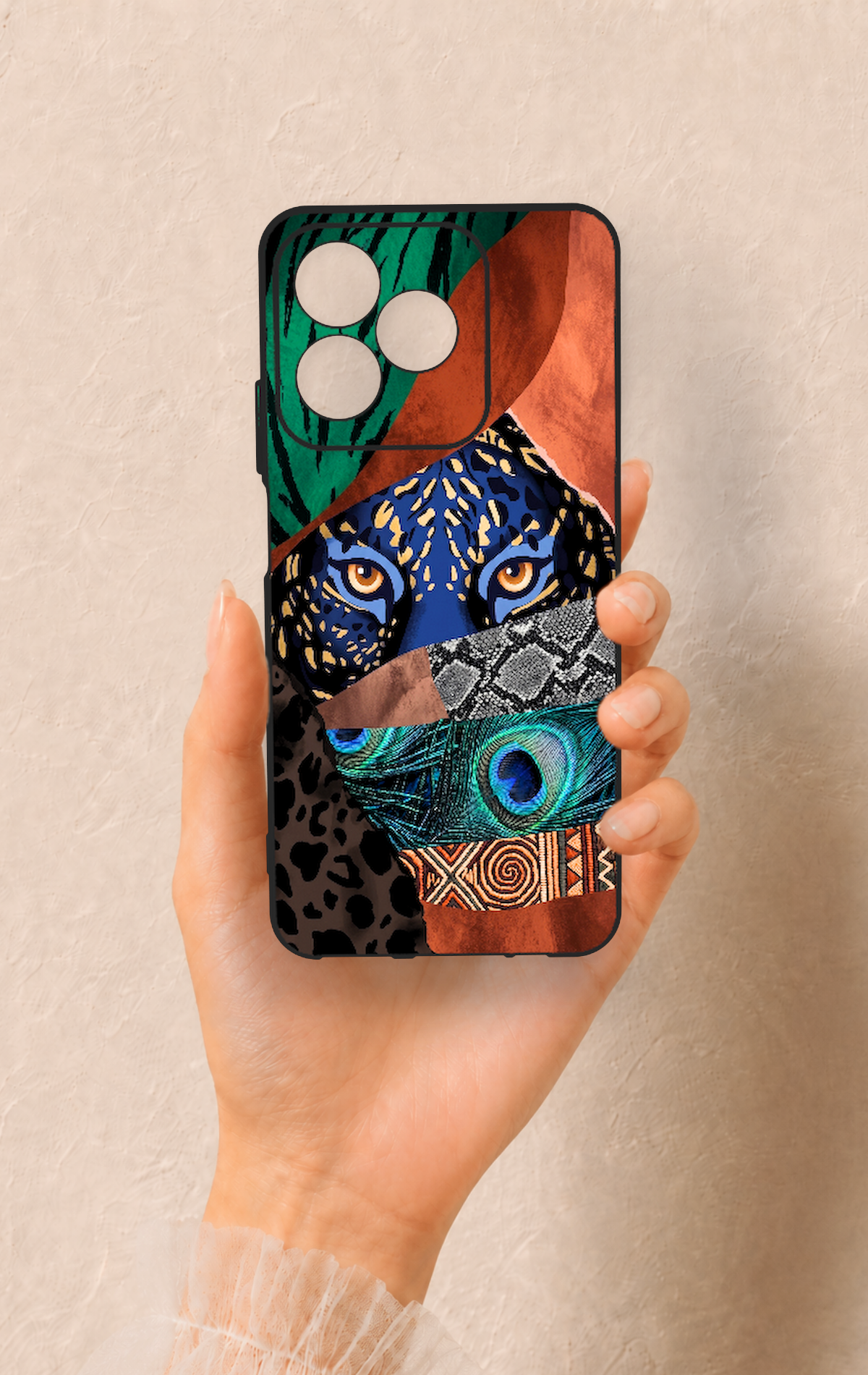 Realme C53 Uyumlu Amazon Kaplan Desenli Silikon Kılıf