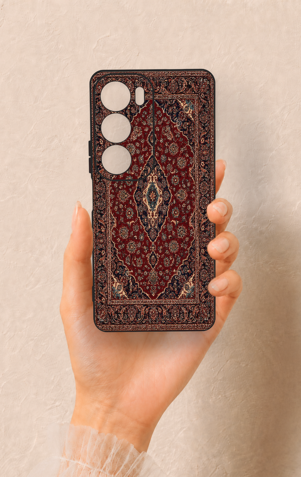 Vivo Y19s Uyumlu Acem Halı Desenli Silikon Kılıf