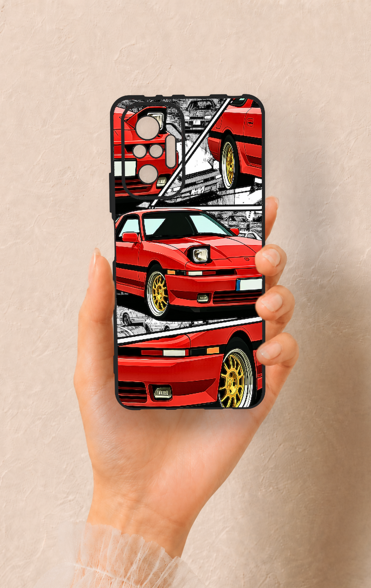 Redmi Note 10 Pro Uyumlu Kırmızı Supra Desenli Silikon Kılıf