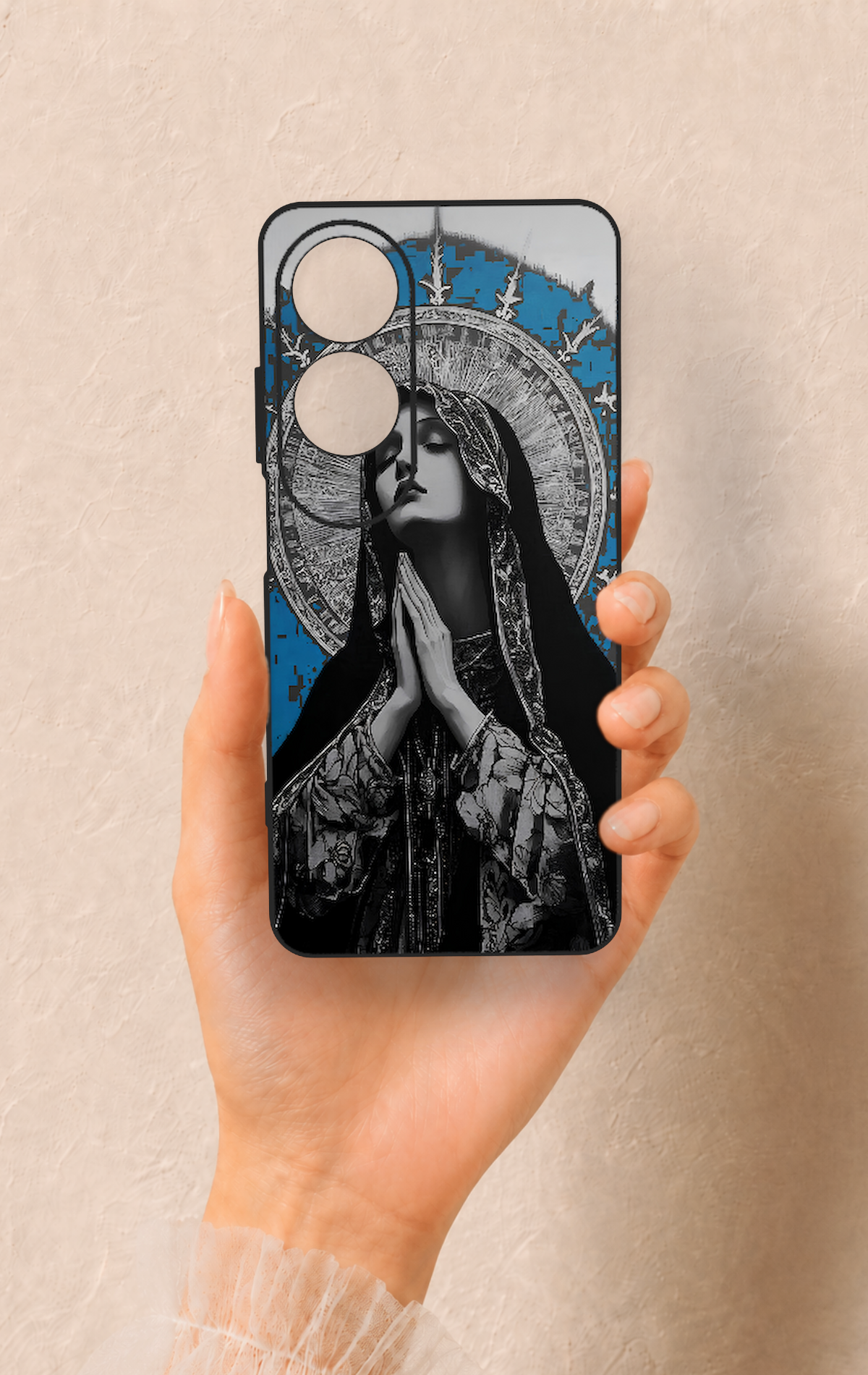 Oppo A60 Uyumlu Rahibe Desenli Silikon Kılıf