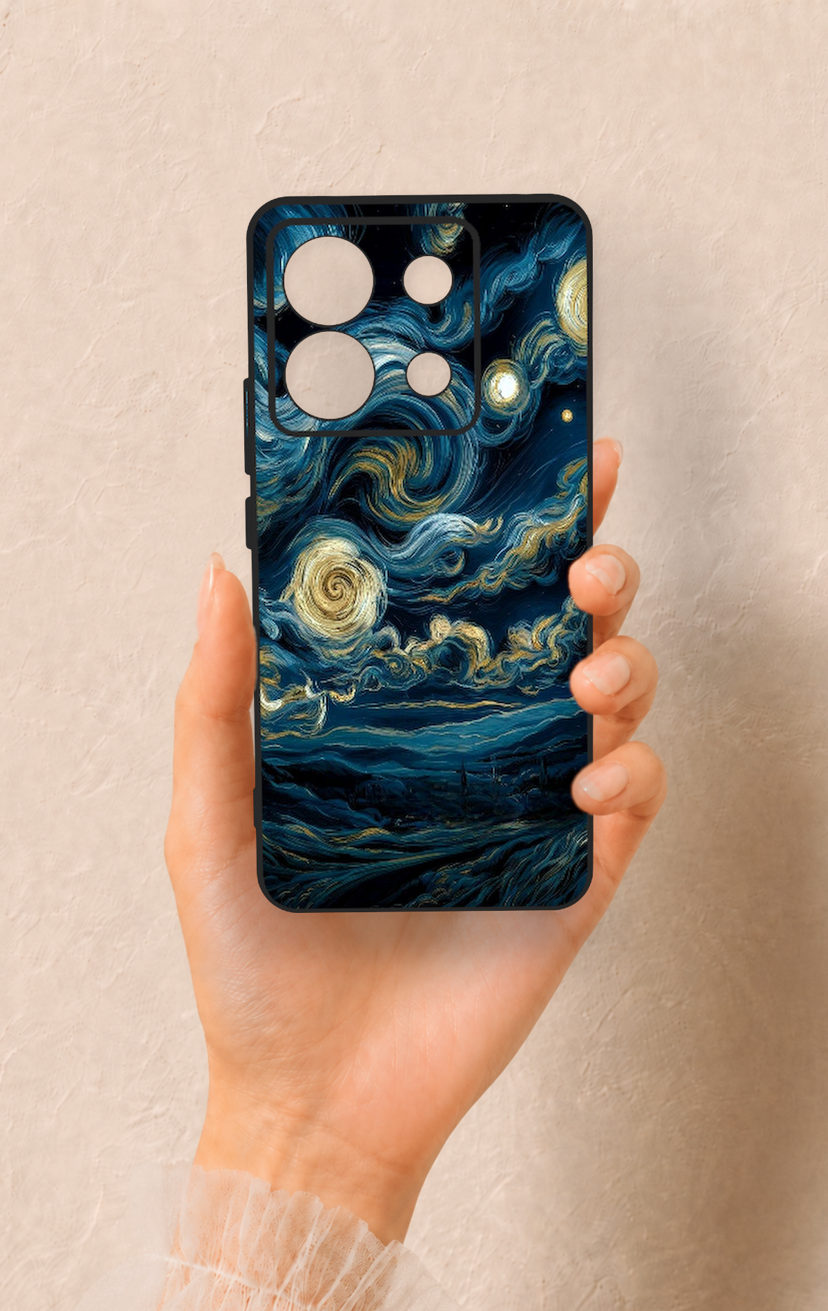 Redmi Note 13 Pro 5G Uyumlu Yıldızlı Gece Desenli Silikon Kılıf