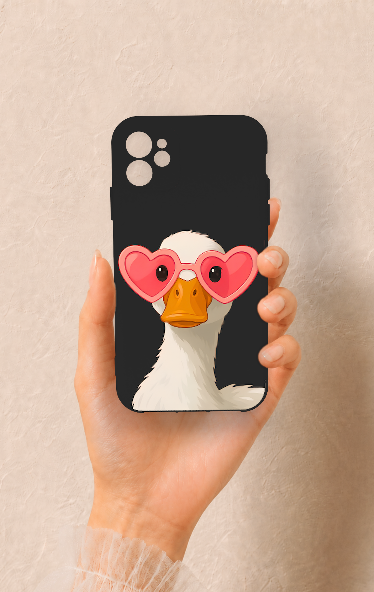 iPhone 11 Uyumlu Aşık Ördek Desenli Silikon Kılıf
