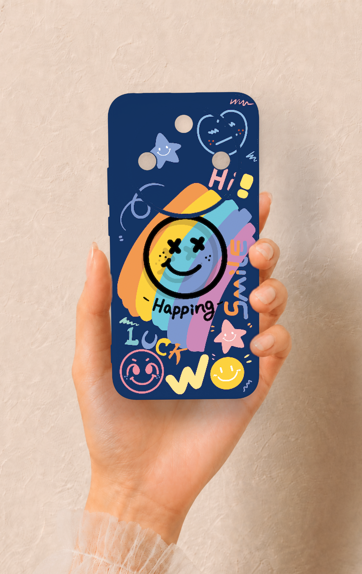 Honor Magic 8 Lite Uyumlu Happing Smile Desenli Silikon Kılıf