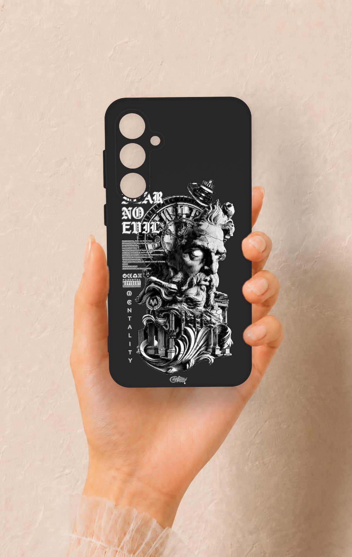 Samsung S23Fe Uyumlu Fear No Evil Desenli Silikon Kılıf