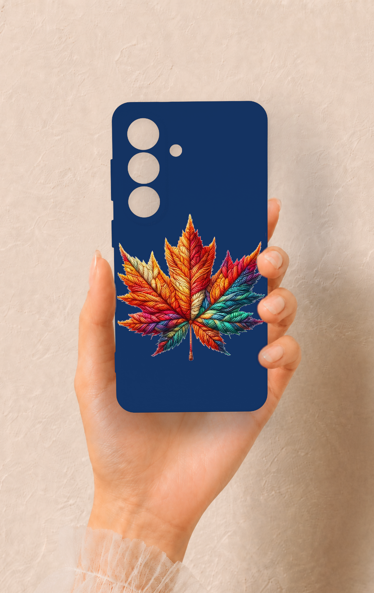 Samsung S26 Uyumlu Renkli Yaprak Desenli Silikon Kılıf