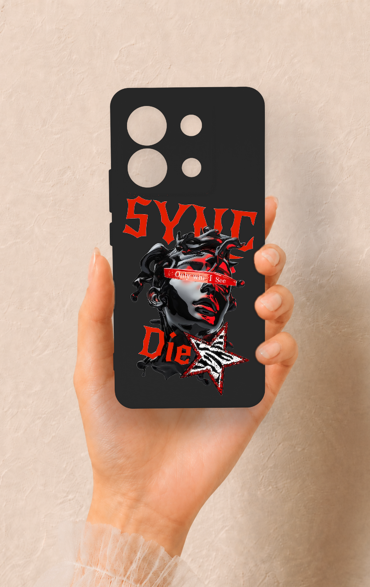 Redmi Note 13 Pro 5G Uyumlu Sync Die Desenli Silikon Kılıf
