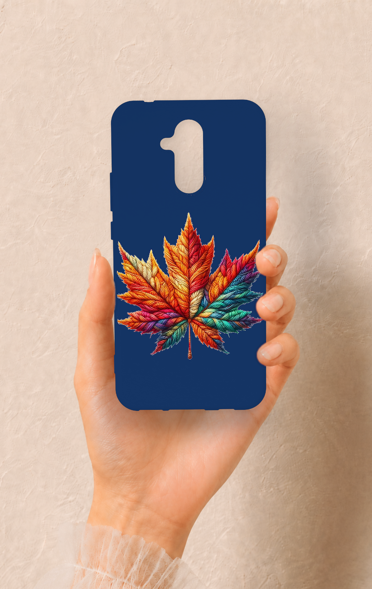 Huawei Mate 20 Lite Uyumlu Renkli Yaprak Desenli Silikon Kılıf