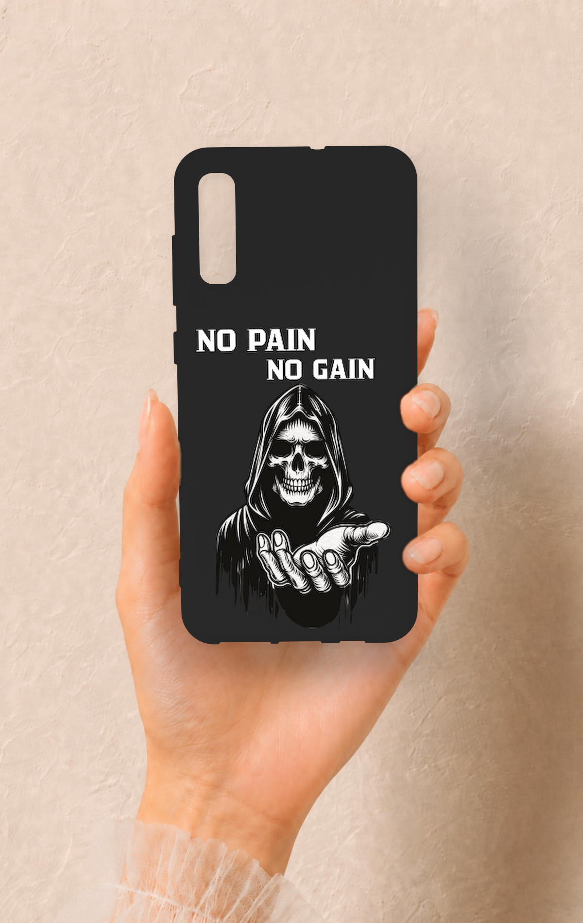 Samsung A70 Uyumlu No Pain No Gain Desenli Silikon Kılıf