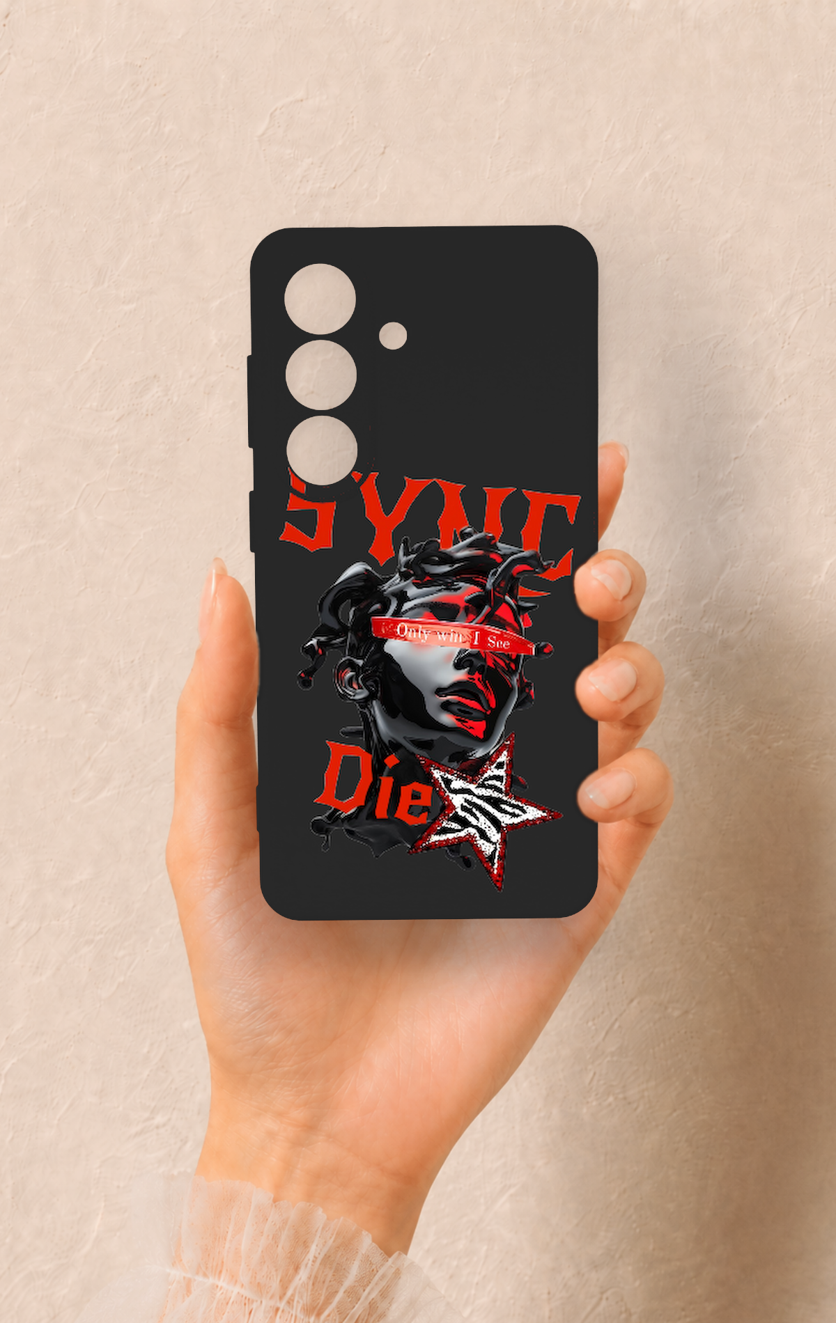 Samsung S26 Uyumlu Sync Die Desenli Silikon Kılıf