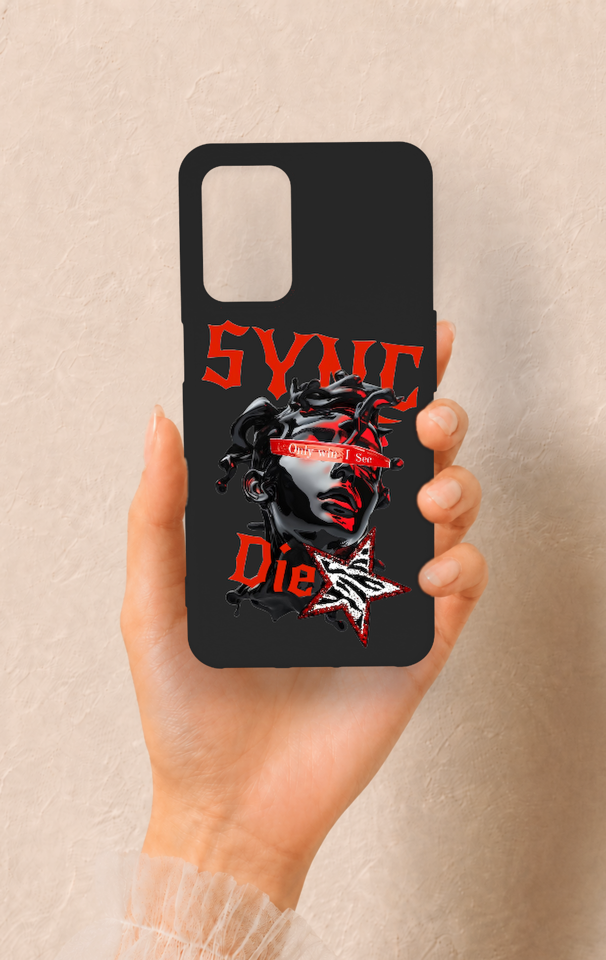 Oppo A54 Uyumlu Sync Die Desenli Silikon Kılıf