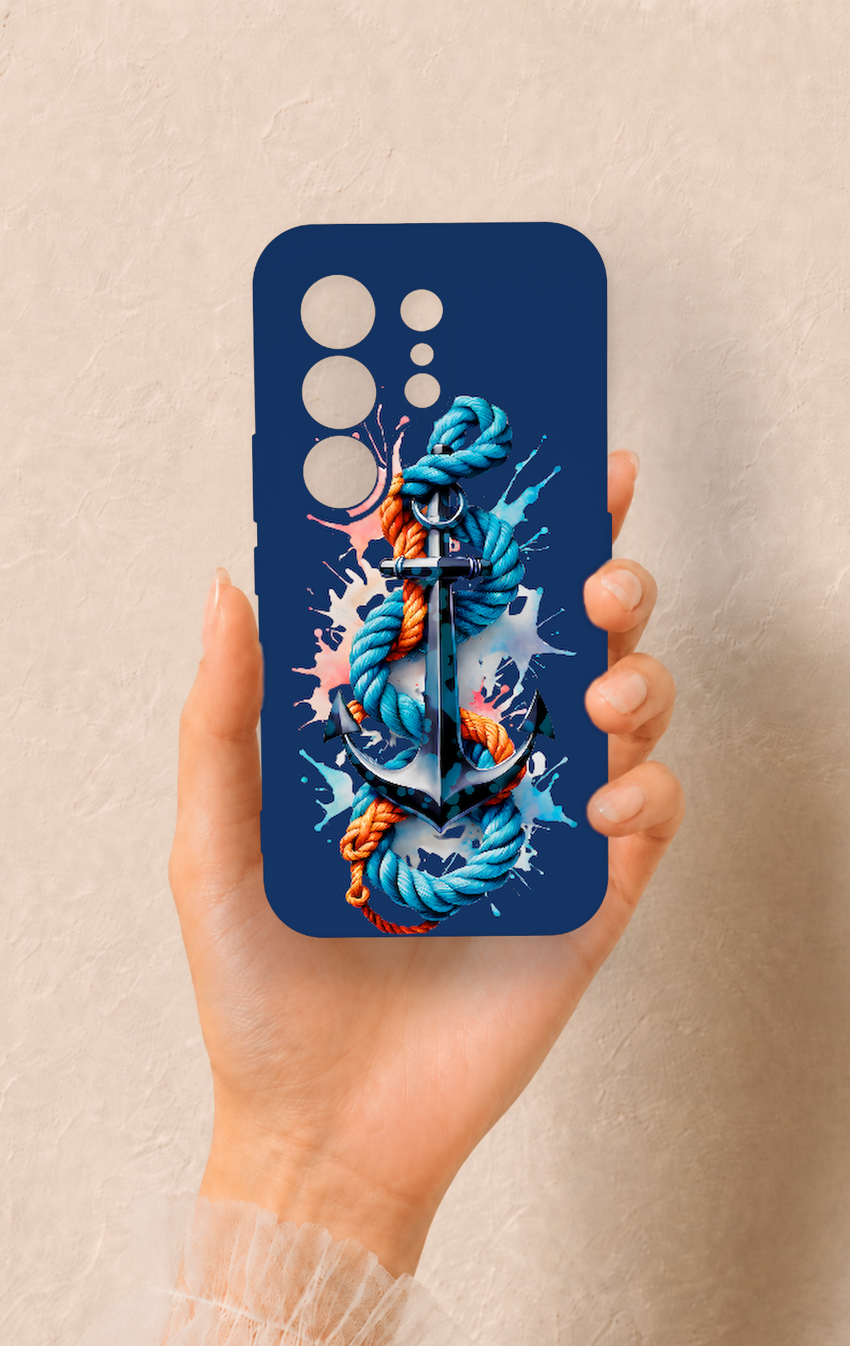 Tecno Camon 50 4G Uyumlu Anchor Desenli Silikon Kılıf